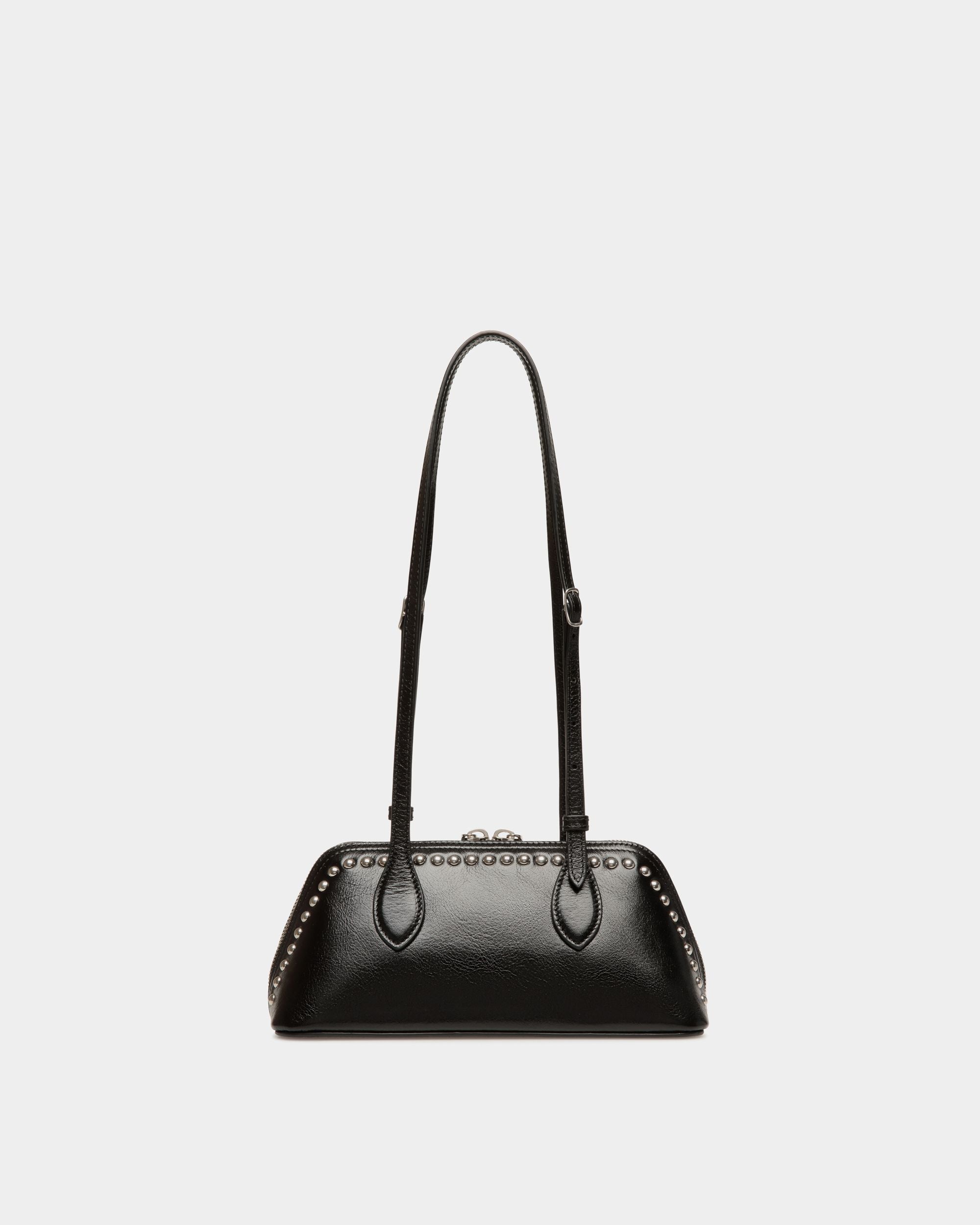 Borsa Mini Ray In Pelle Nera Con Borchie - Donna - Bally - 03