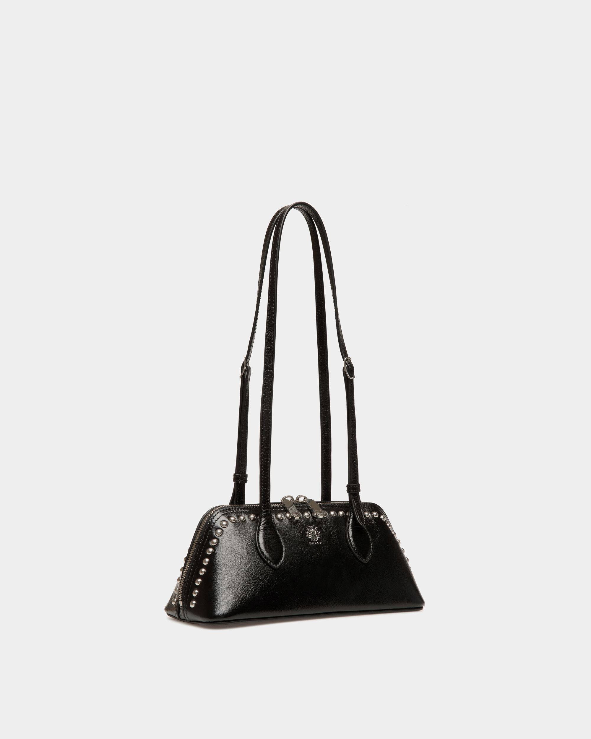 Borsa Mini Ray In Pelle Nera Con Borchie - Donna - Bally - 02