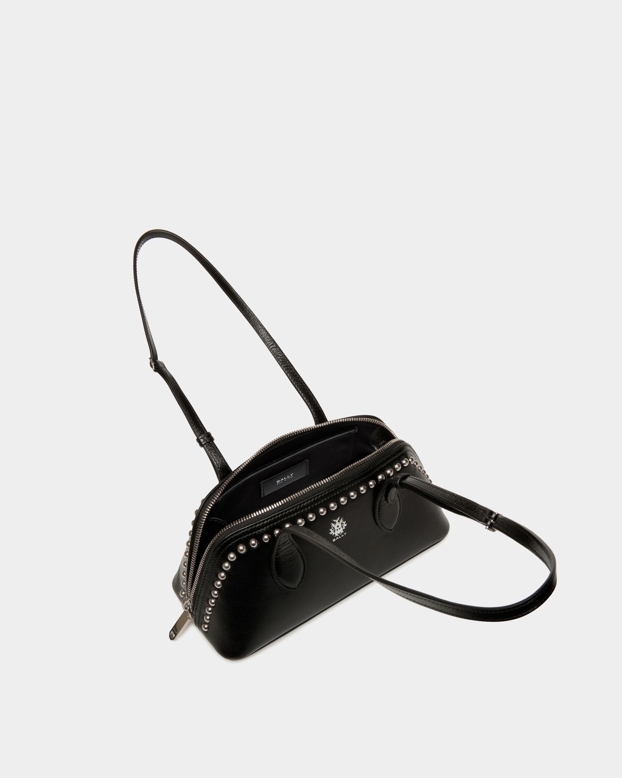 Borsa Mini Ray In Pelle Nera Con Borchie - Donna - Bally - 03