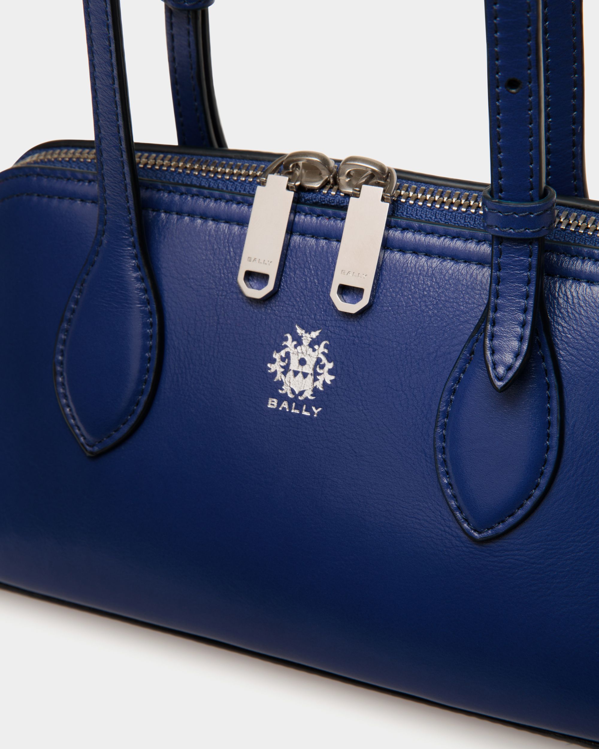 Borsa Mini Ray In Pelle Blu - Donna - Bally - 05
