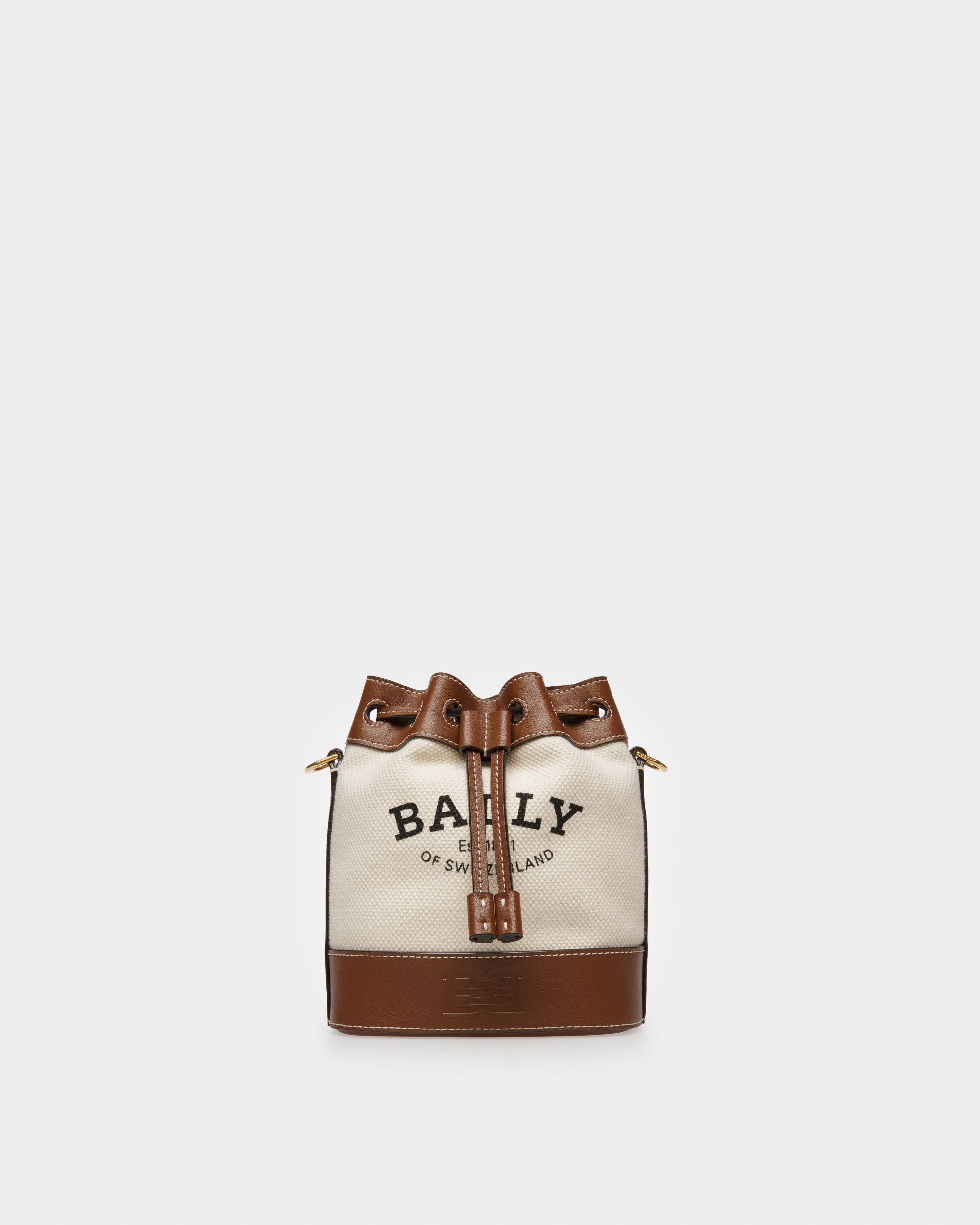 Cleoh Borsa A Secchiello In Tessuto Color Naturale E Marrone - Donna - Bally - 01