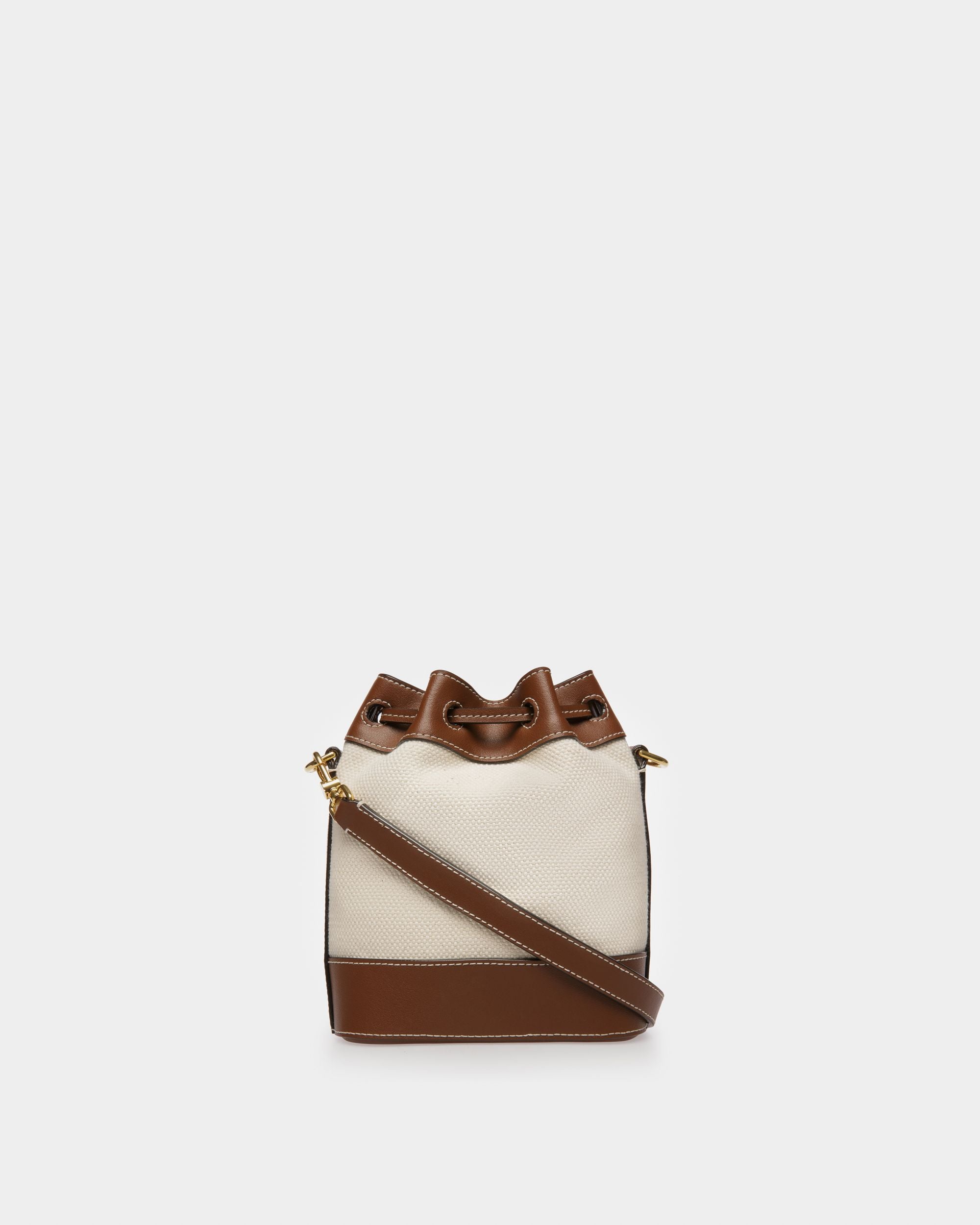Cleoh Borsa A Secchiello In Tessuto Color Naturale E Marrone - Donna - Bally - 03