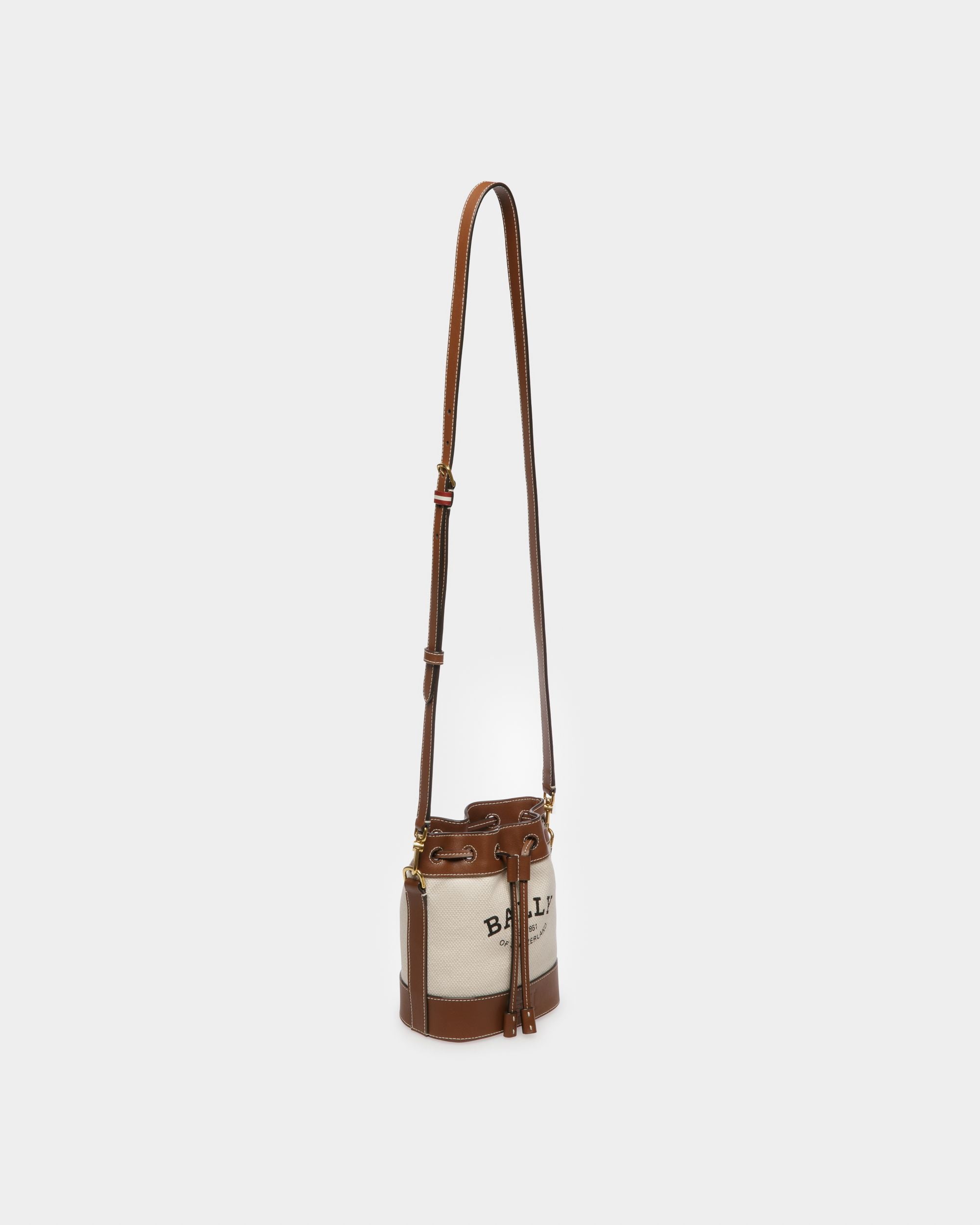 Cleoh Borsa A Secchiello In Tessuto Color Naturale E Marrone - Donna - Bally - 07