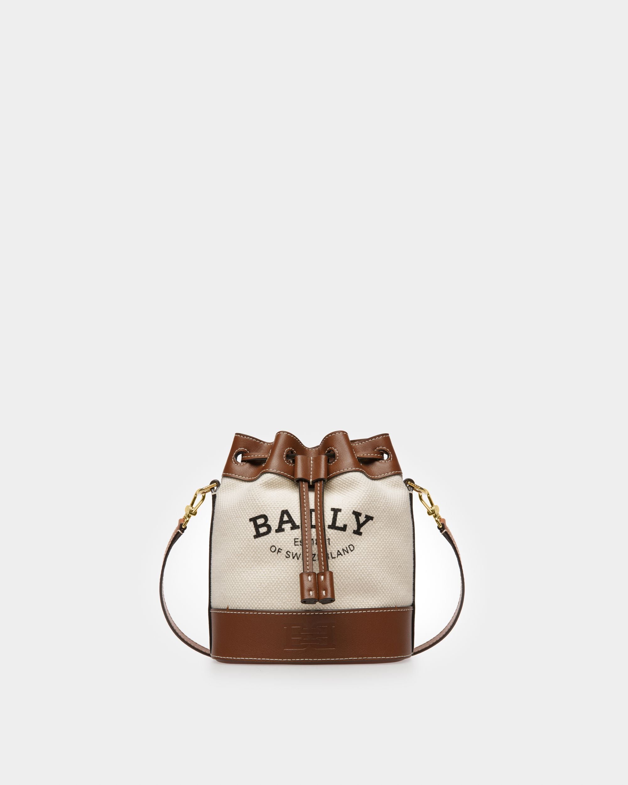 Cleoh Borsa A Secchiello In Tessuto Color Naturale E Marrone - Donna - Bally - 08
