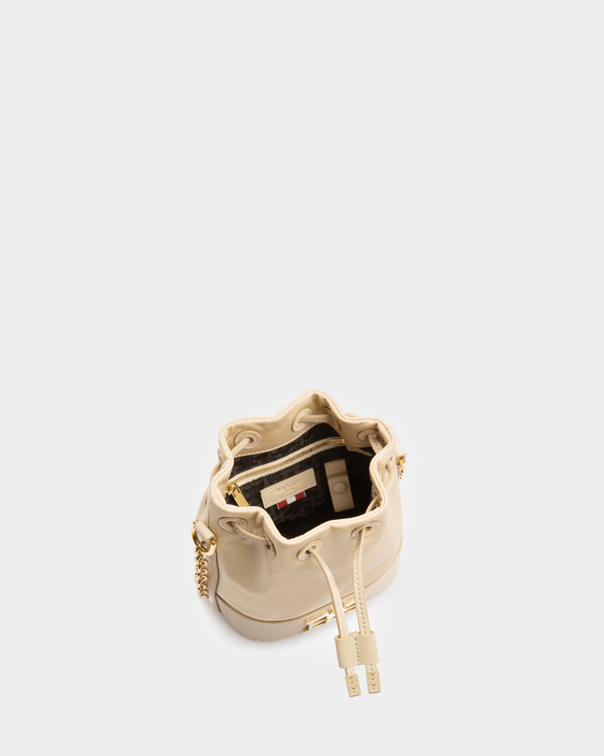Eoh Small Borsa A Secchiello In Nylon Beige Chiaro - Donna - Bally - 04