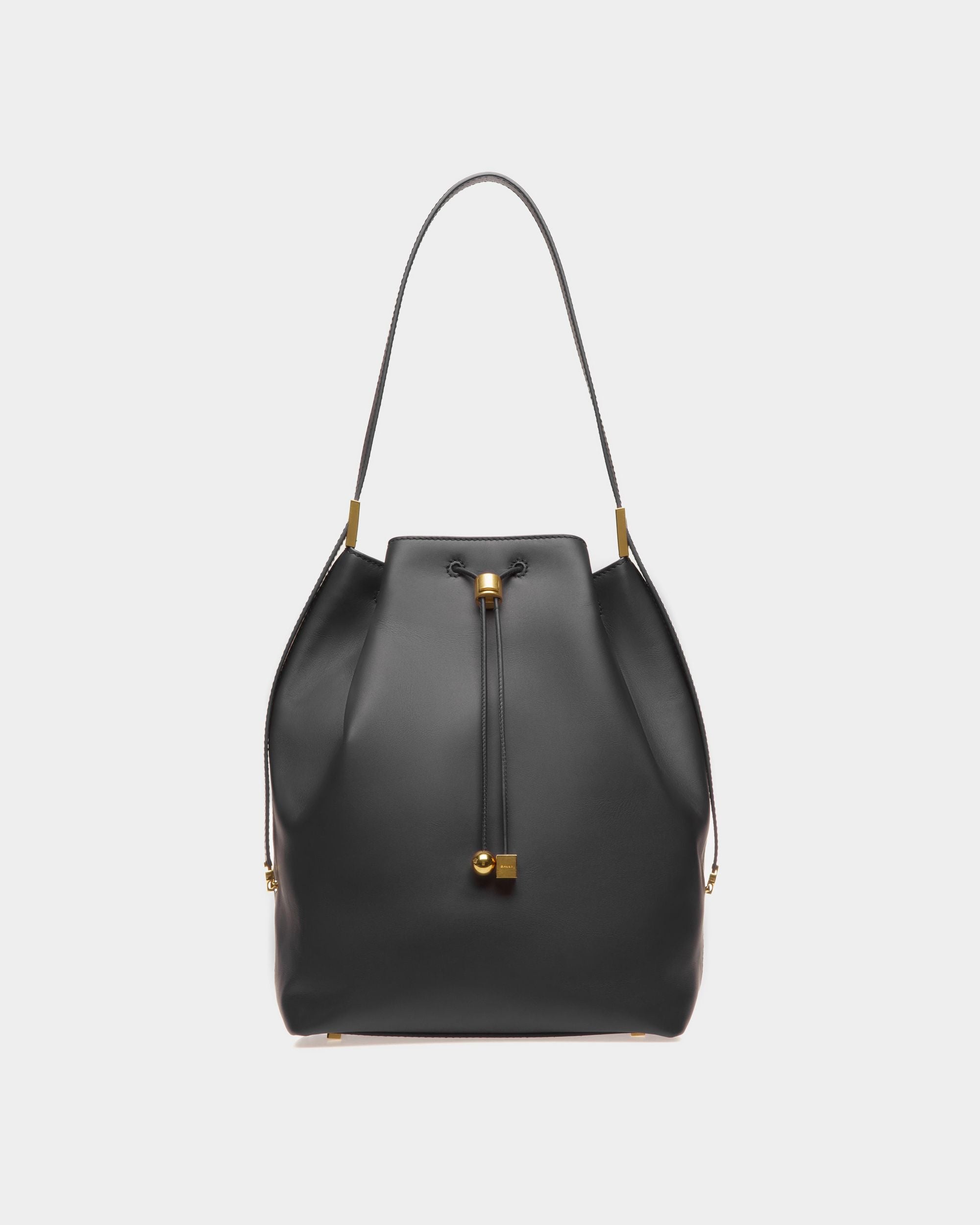 Borsa A Secchiello Block In Pelle Nera - Donna - Bally - 01