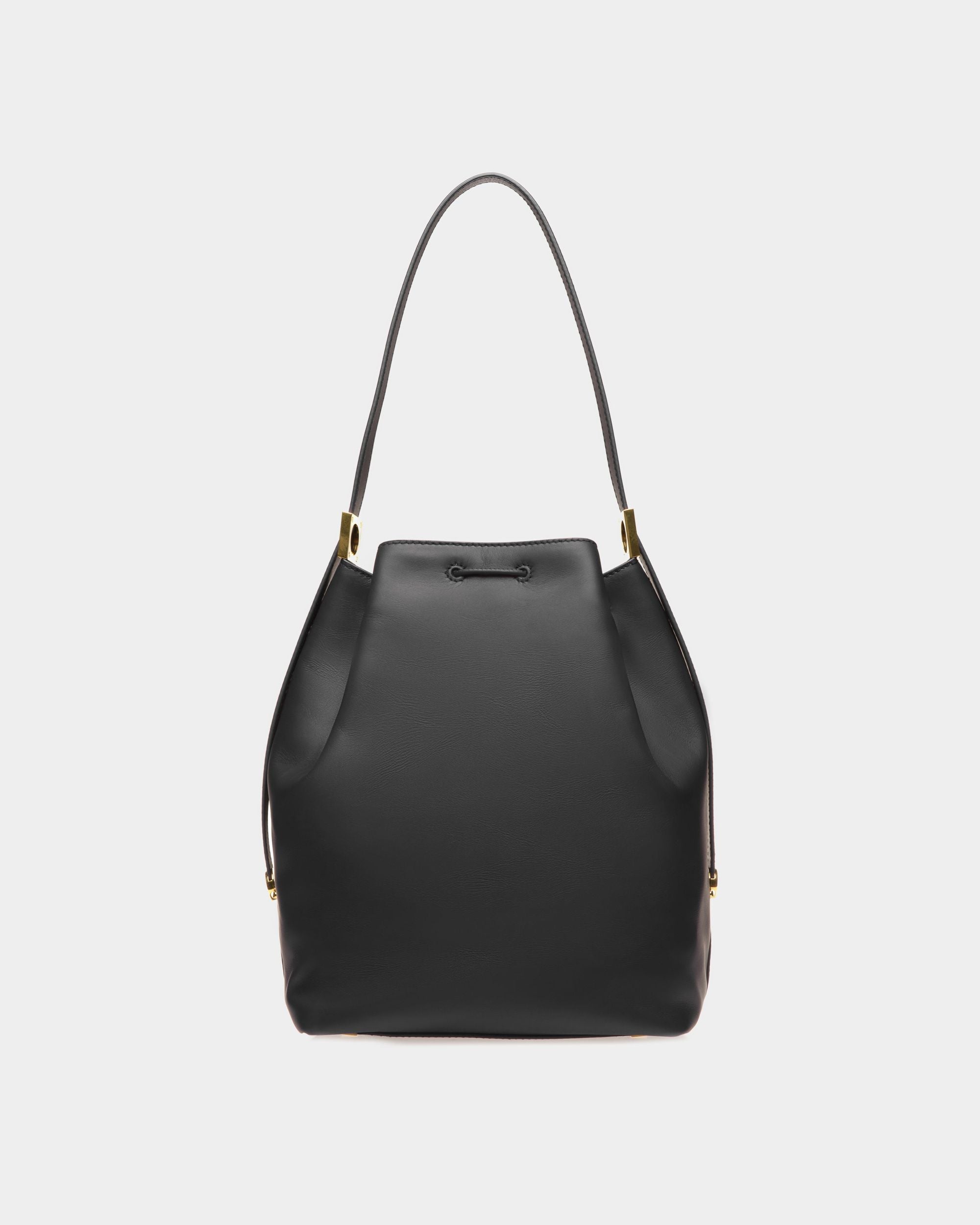 Borsa A Secchiello Block In Pelle Nera - Donna - Bally - 02