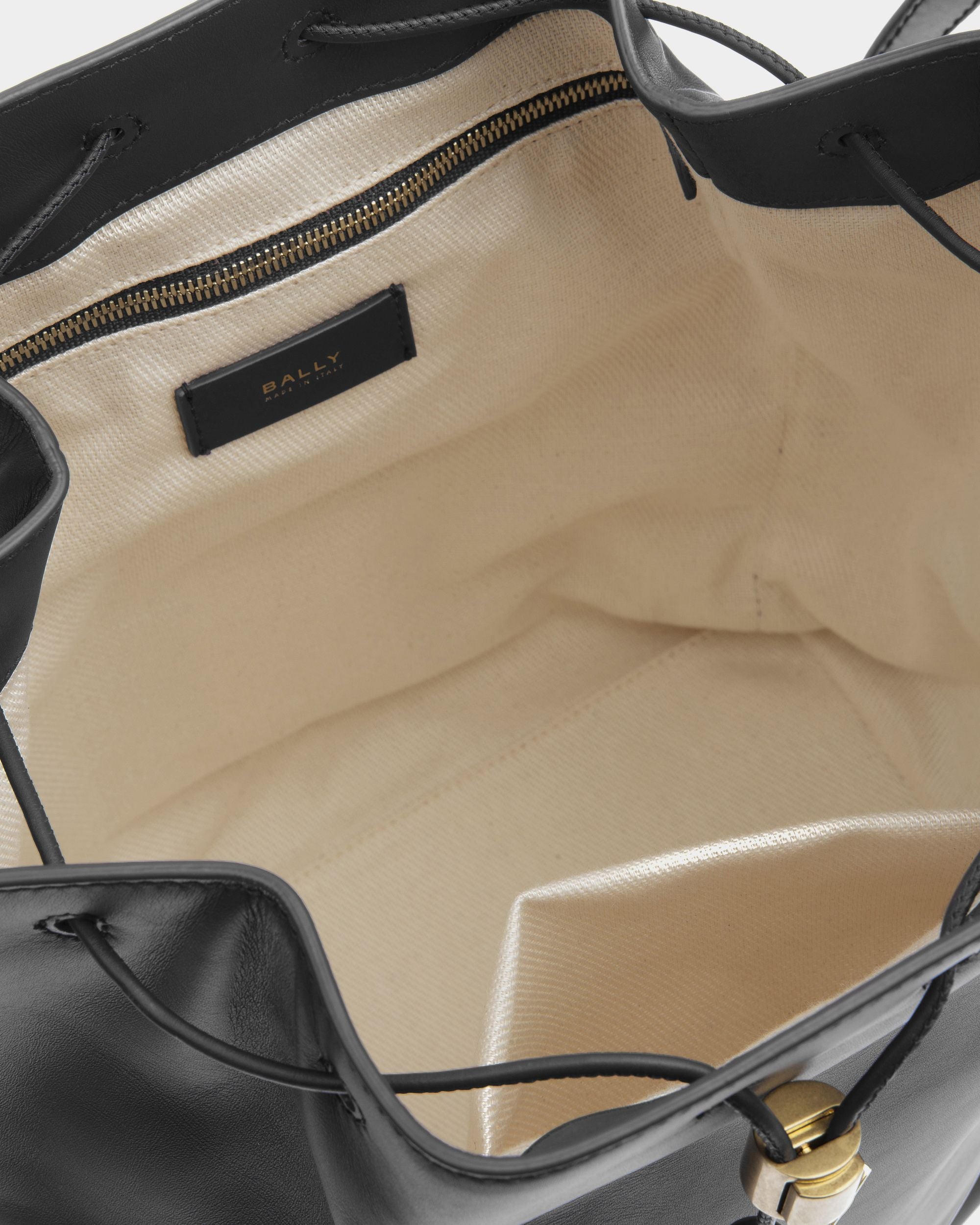 Borsa A Secchiello Block In Pelle Nera - Donna - Bally - 03