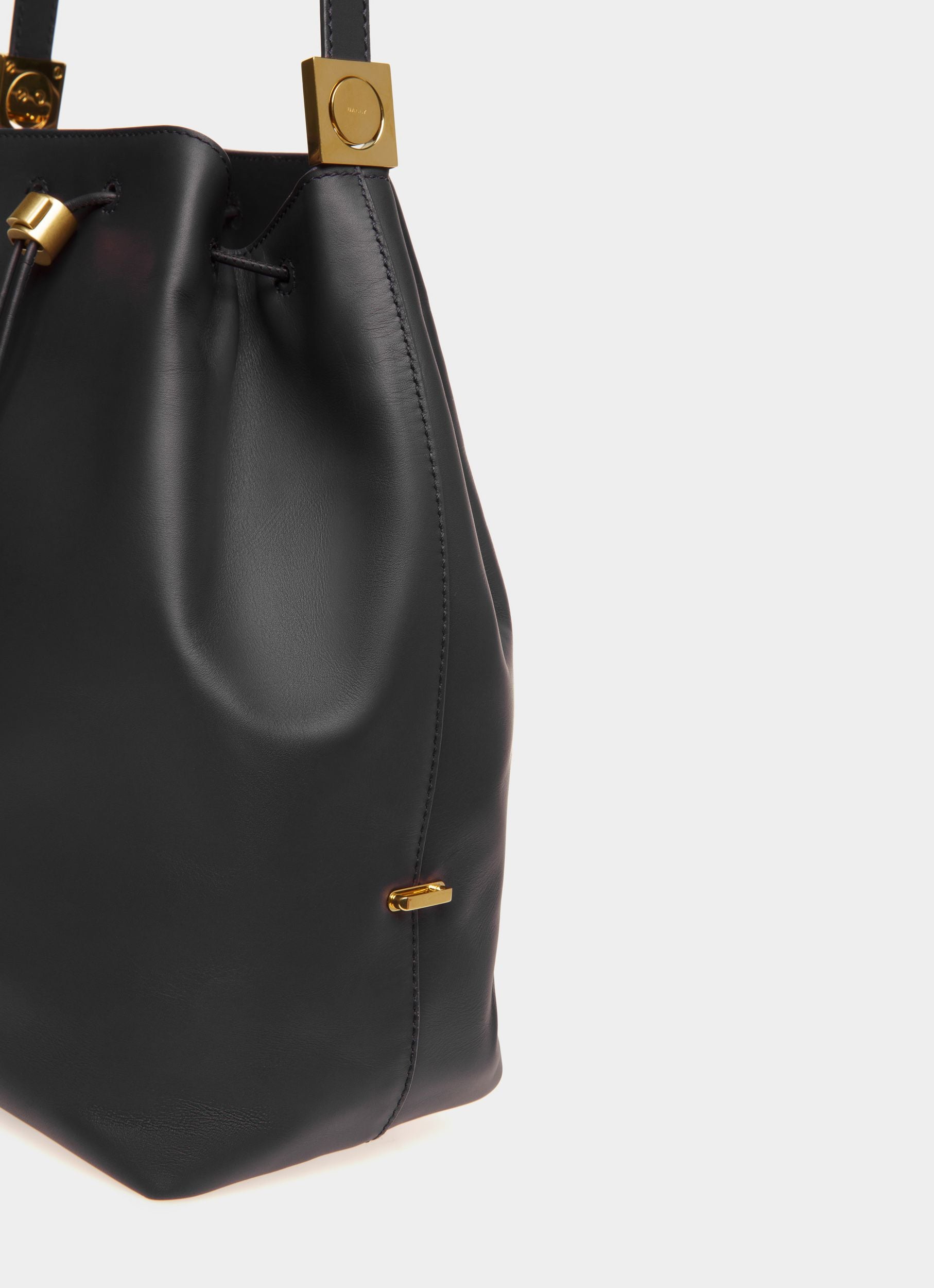 Borsa A Secchiello Block In Pelle Nera - Donna - Bally - 04