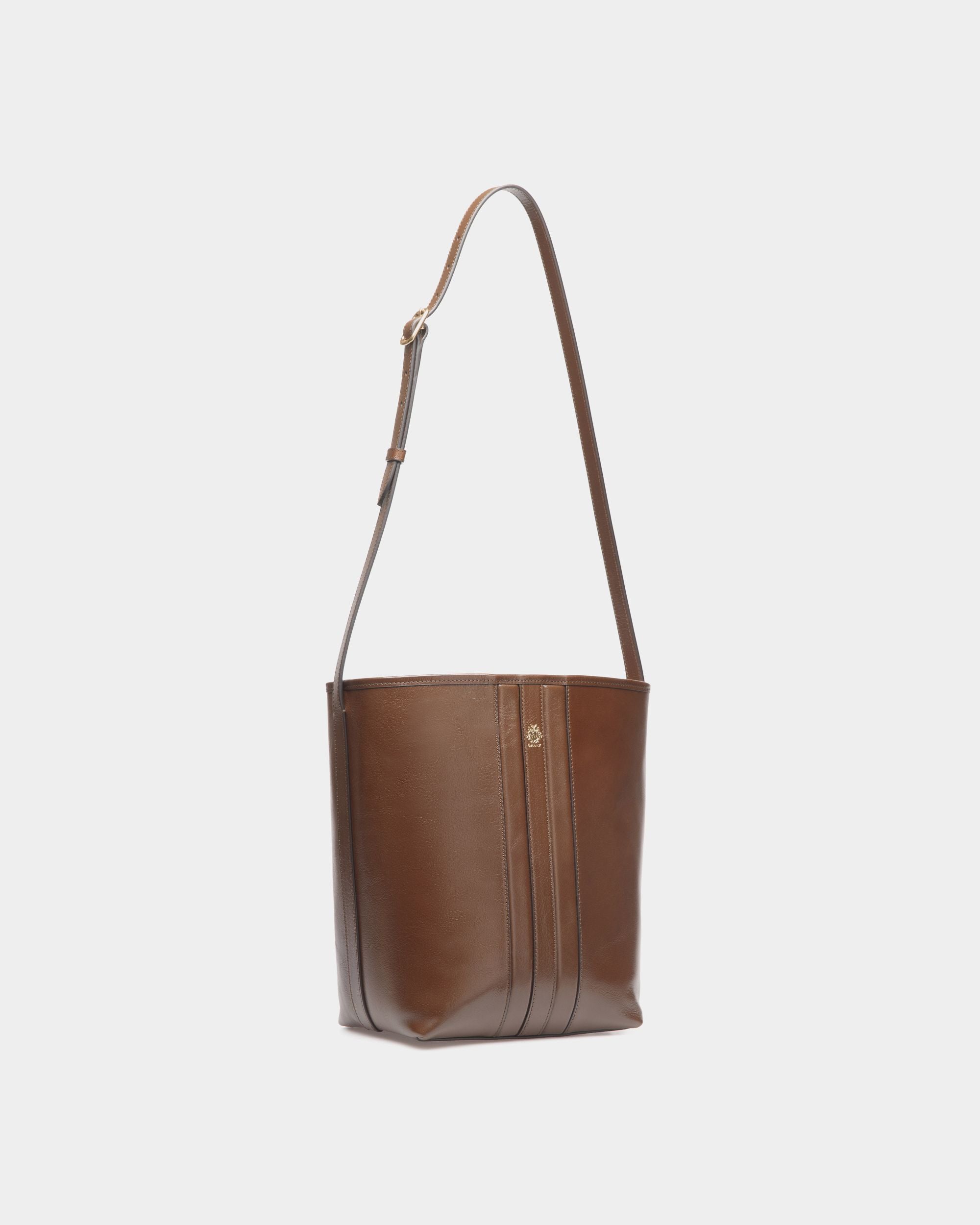 Borsa A Secchiello Beckett In Pelle Marron Glacé - Donna - Bally - 03