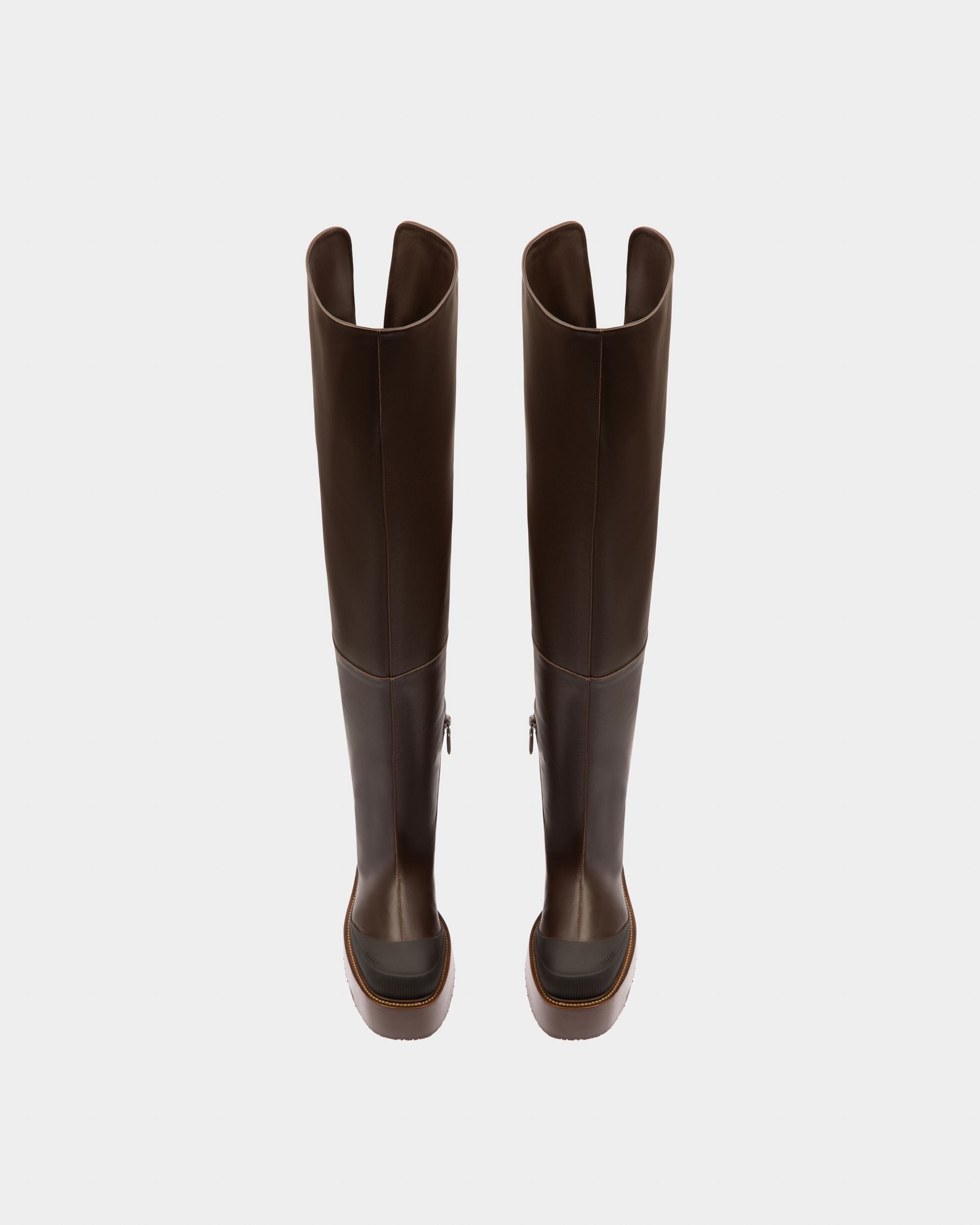 Irenne Stivali In Pelle Alti In Marrone Scuro - Donna - Bally - 02