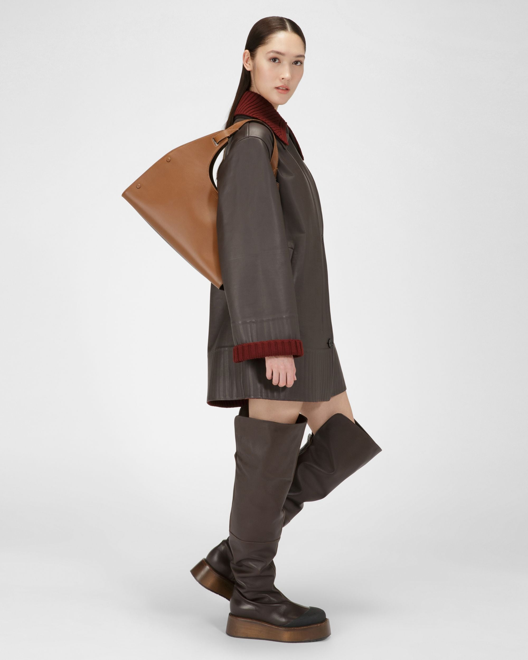 Irenne Stivali In Pelle Alti In Marrone Scuro - Donna - Bally - 03