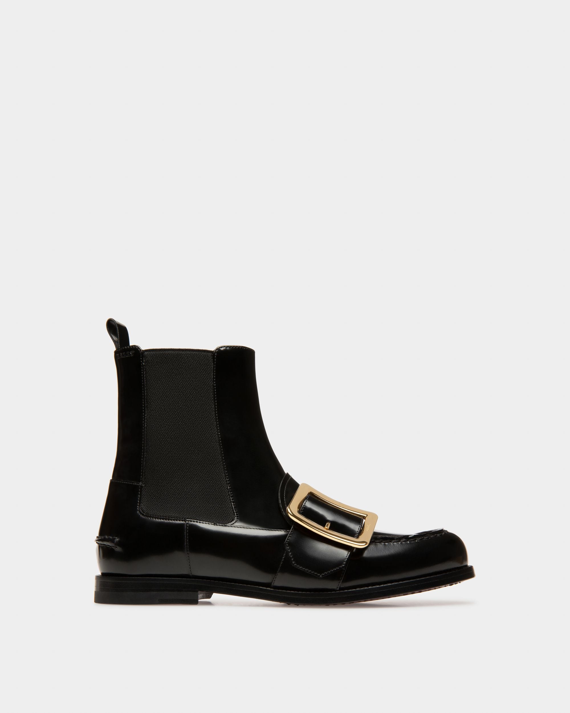 Clorine Stivaletto In Pelle E Tessuto Elastico Nero - Donna - Bally - 01