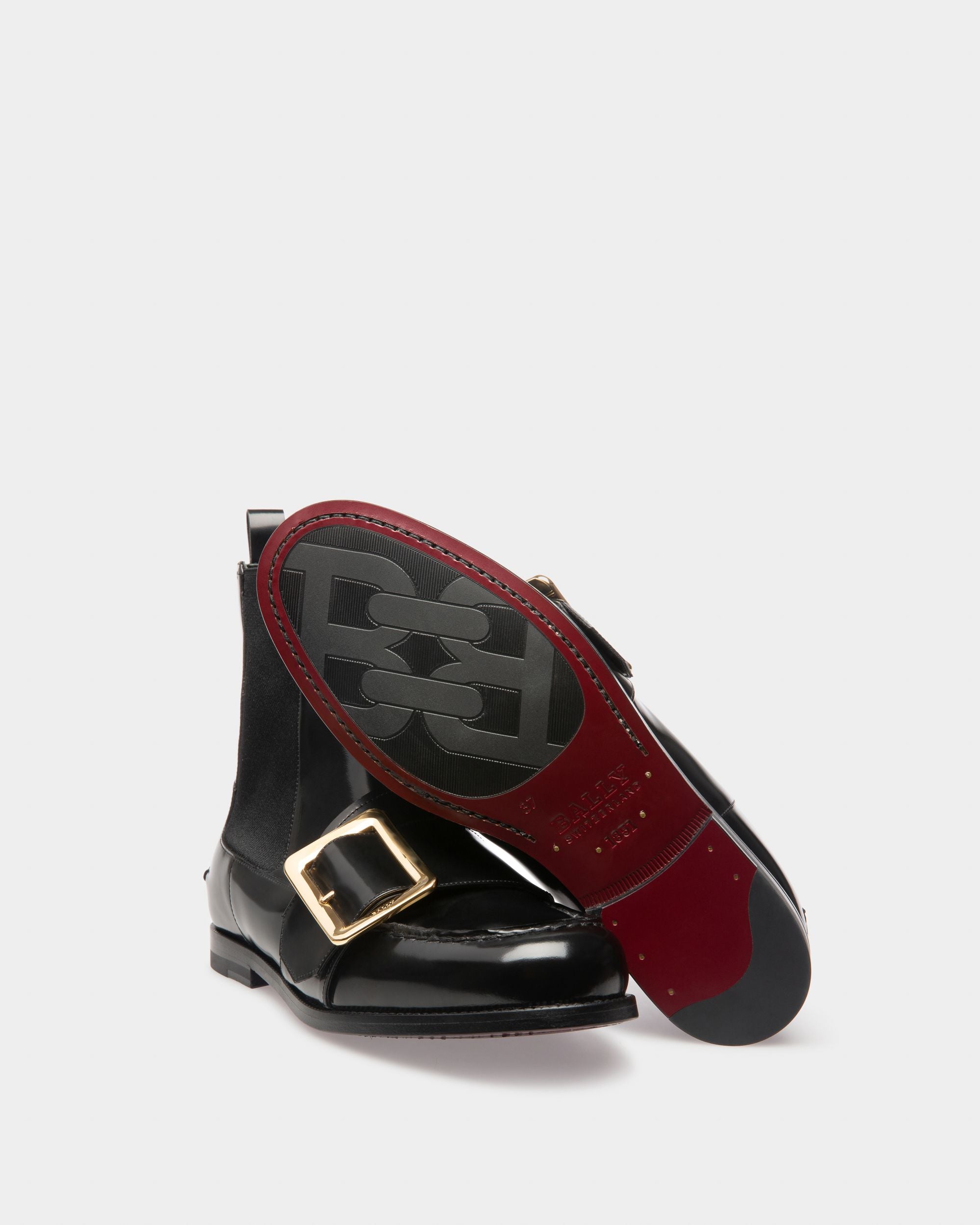 Clorine Stivaletto In Pelle E Tessuto Elastico Nero - Donna - Bally - 04
