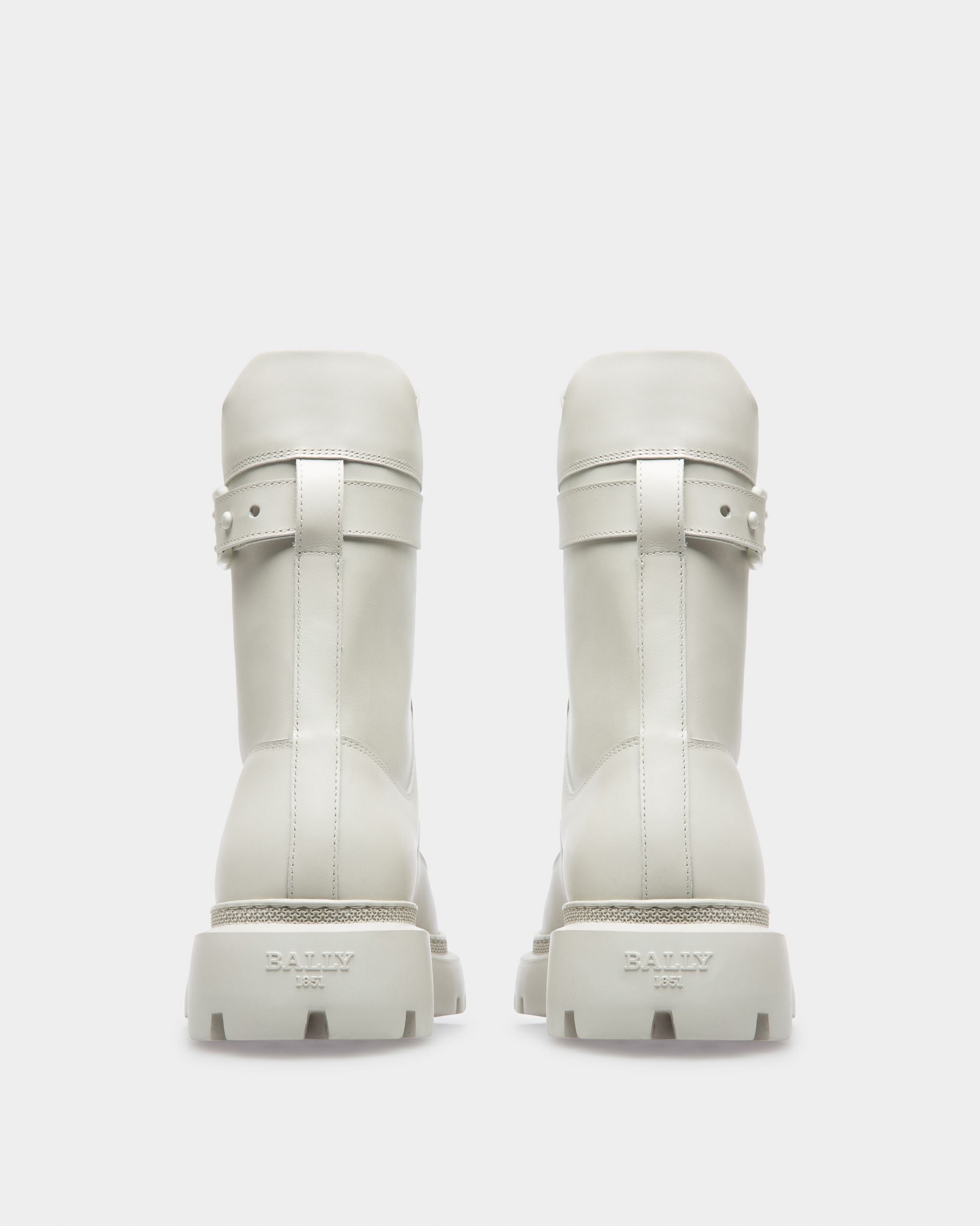 Gioele Stivaletti In Pelle Bianco Polvere - Donna - Bally - 04