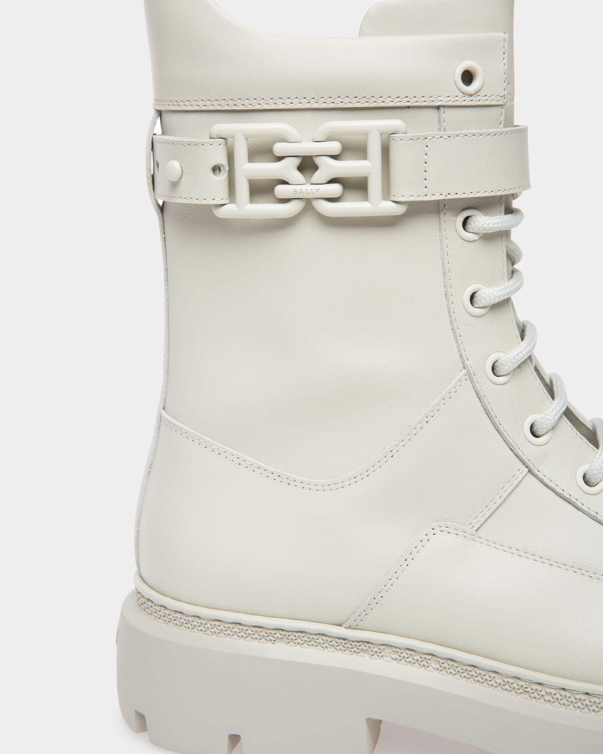 Gioele Stivaletti In Pelle Bianco Polvere - Donna - Bally - 06