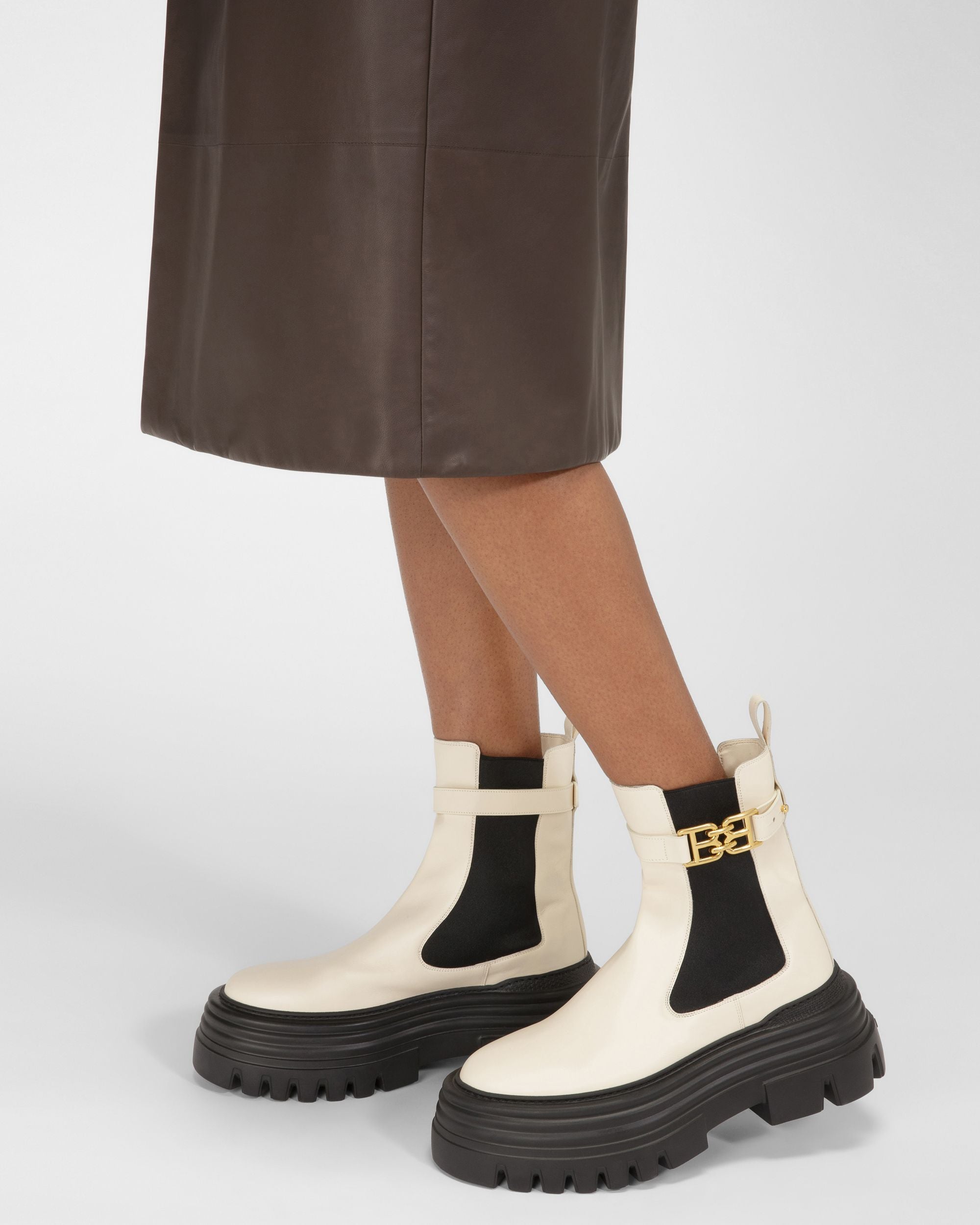 Greby Stivalettii In Pelle Color Avorio - Donna - Bally - 06