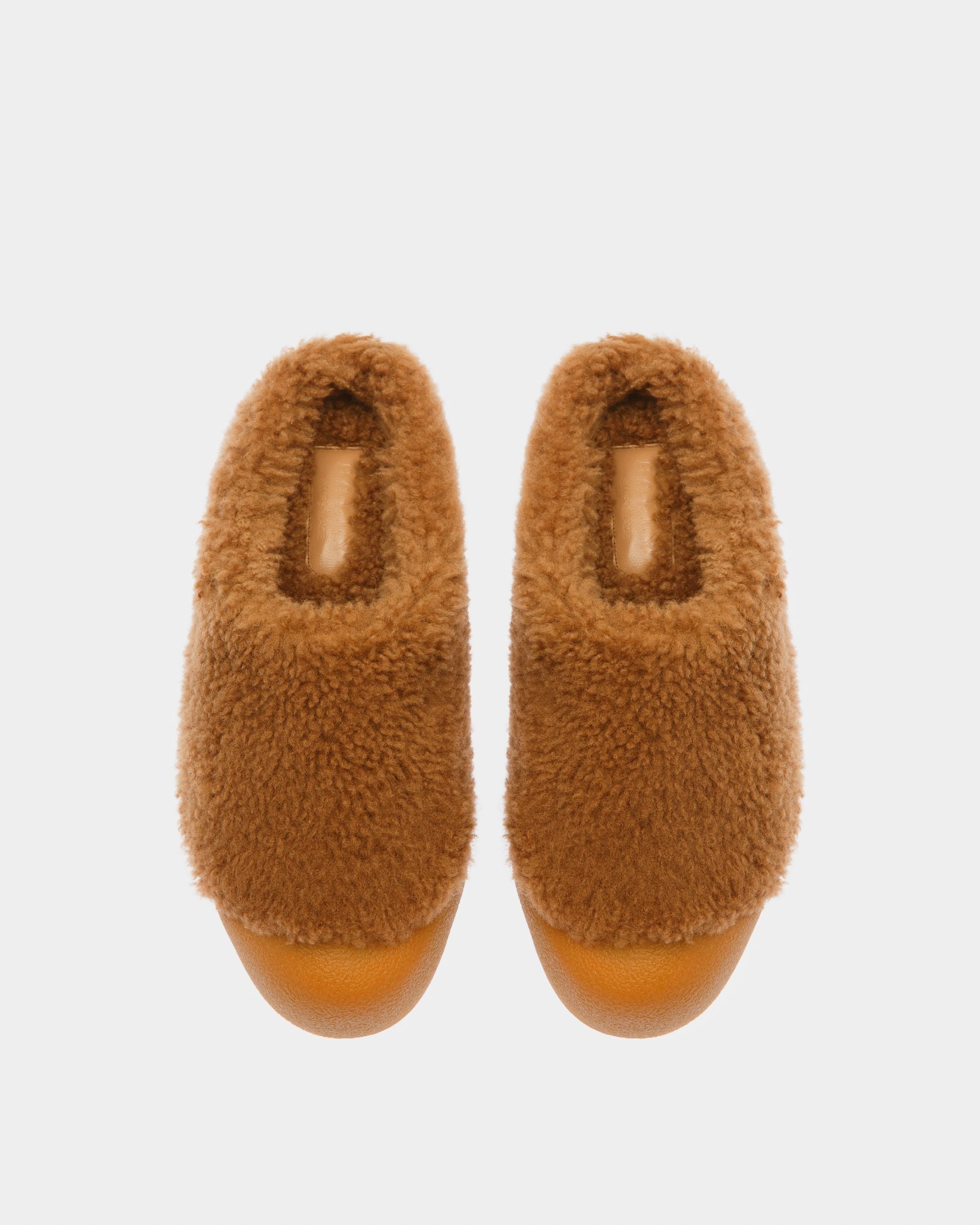 Mule Curling Collection In Shearling Color Cammello - Donna - Bally - 02