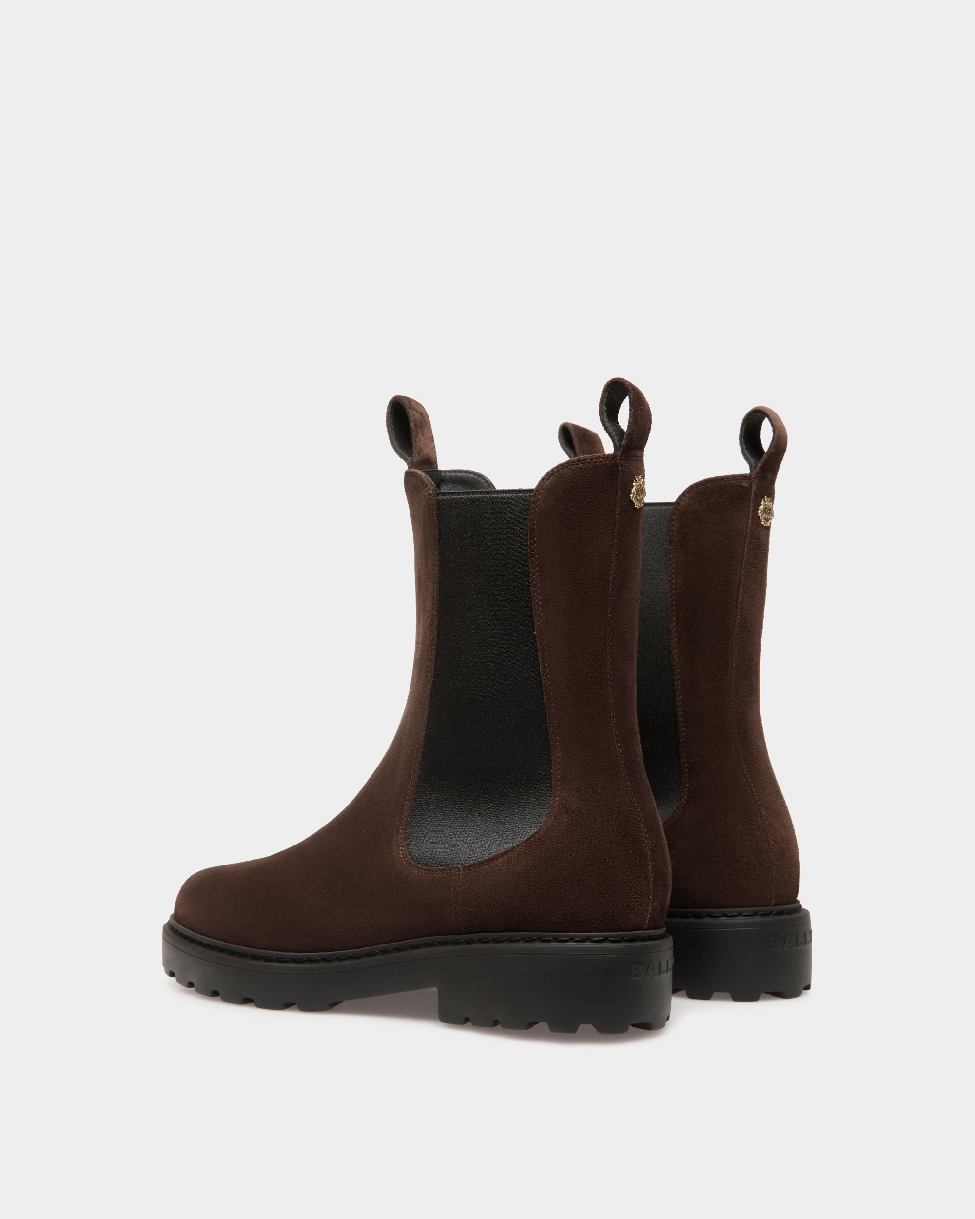 Stivaletto Gusto In Pelle Scamosciata Color Ebano - Donna - Bally - 04