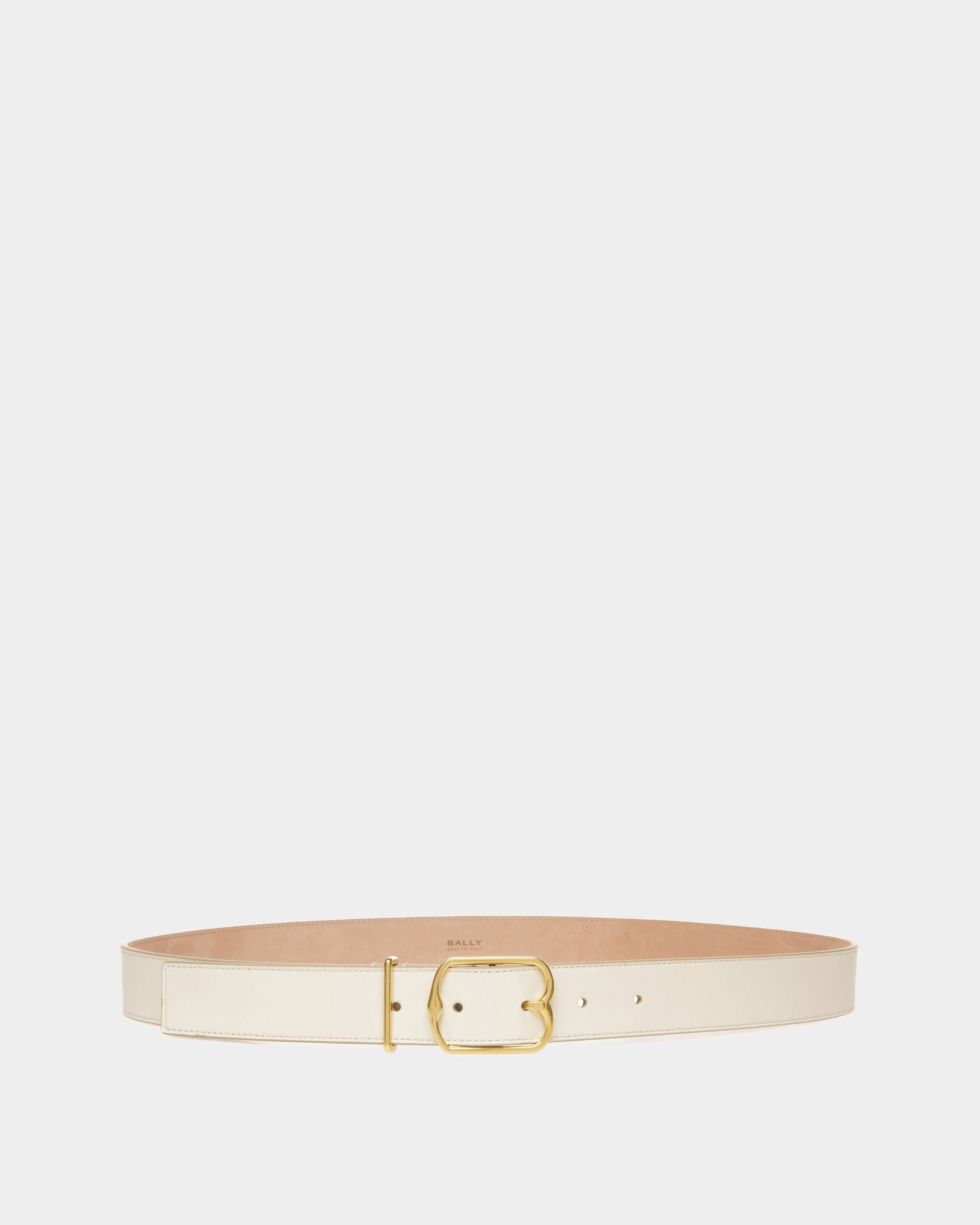 Cintura Emblem In Pelle Avorio - Donna - Bally - 01