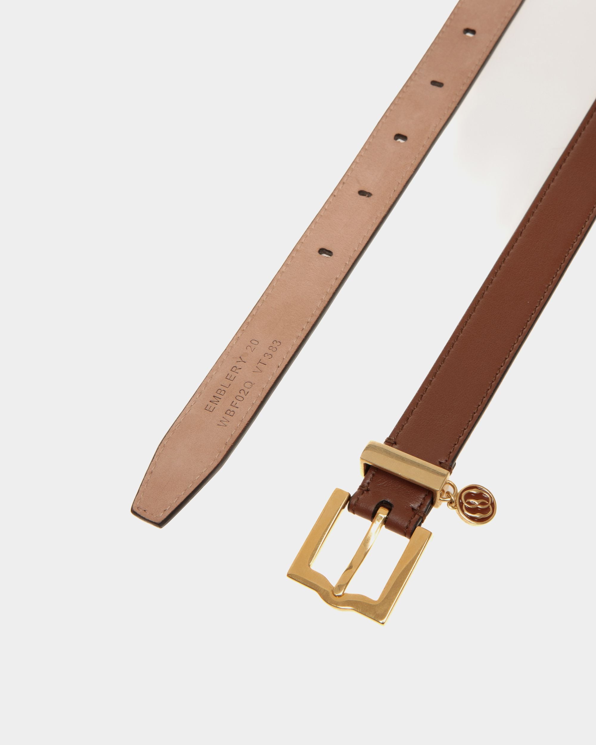 Cintura Emblem 20 mm In Pelle Marrone - Donna - Bally - 02