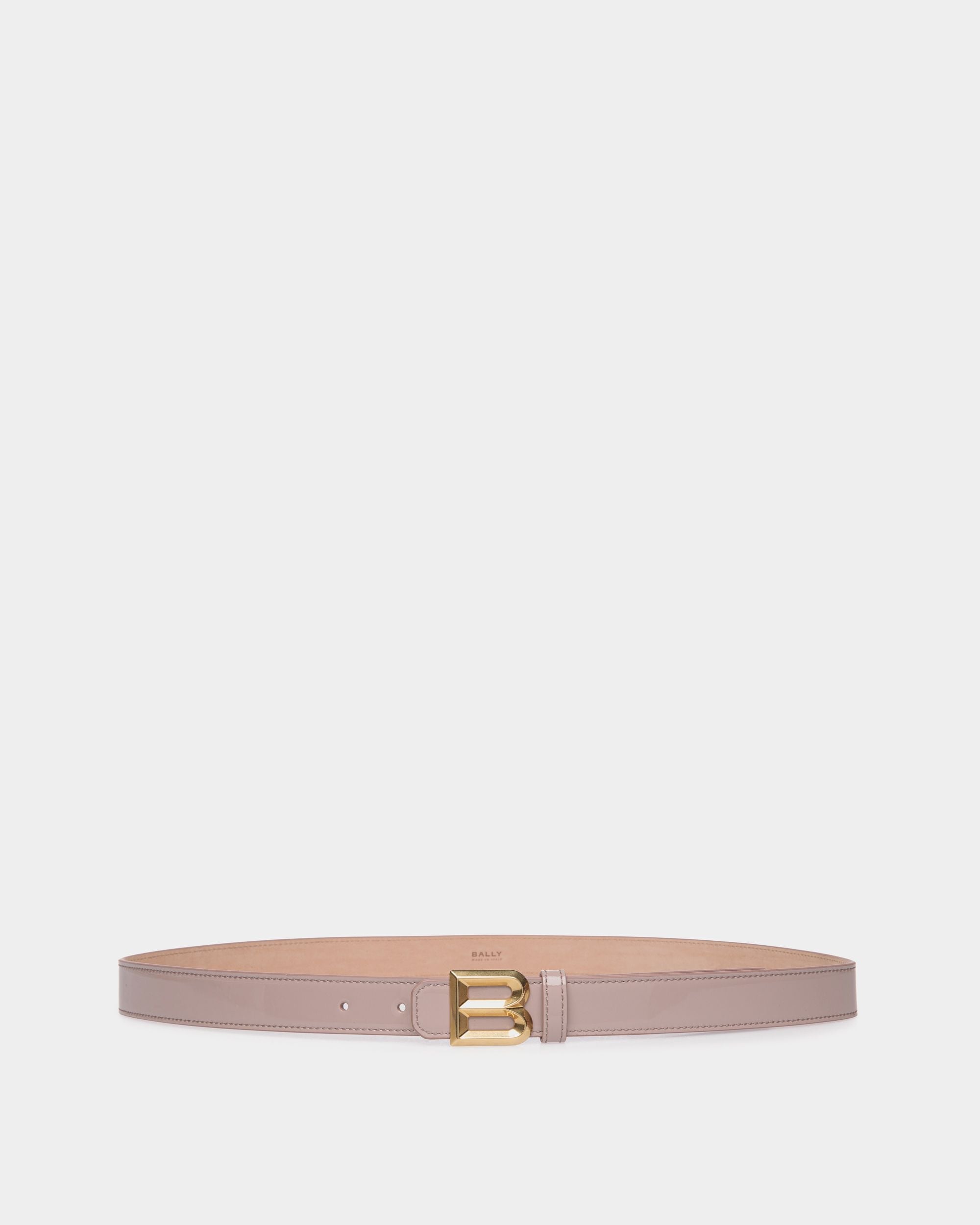Cintura B Bold 25 mm In Pelle Verniciata Light Beige - Donna - Bally - 01