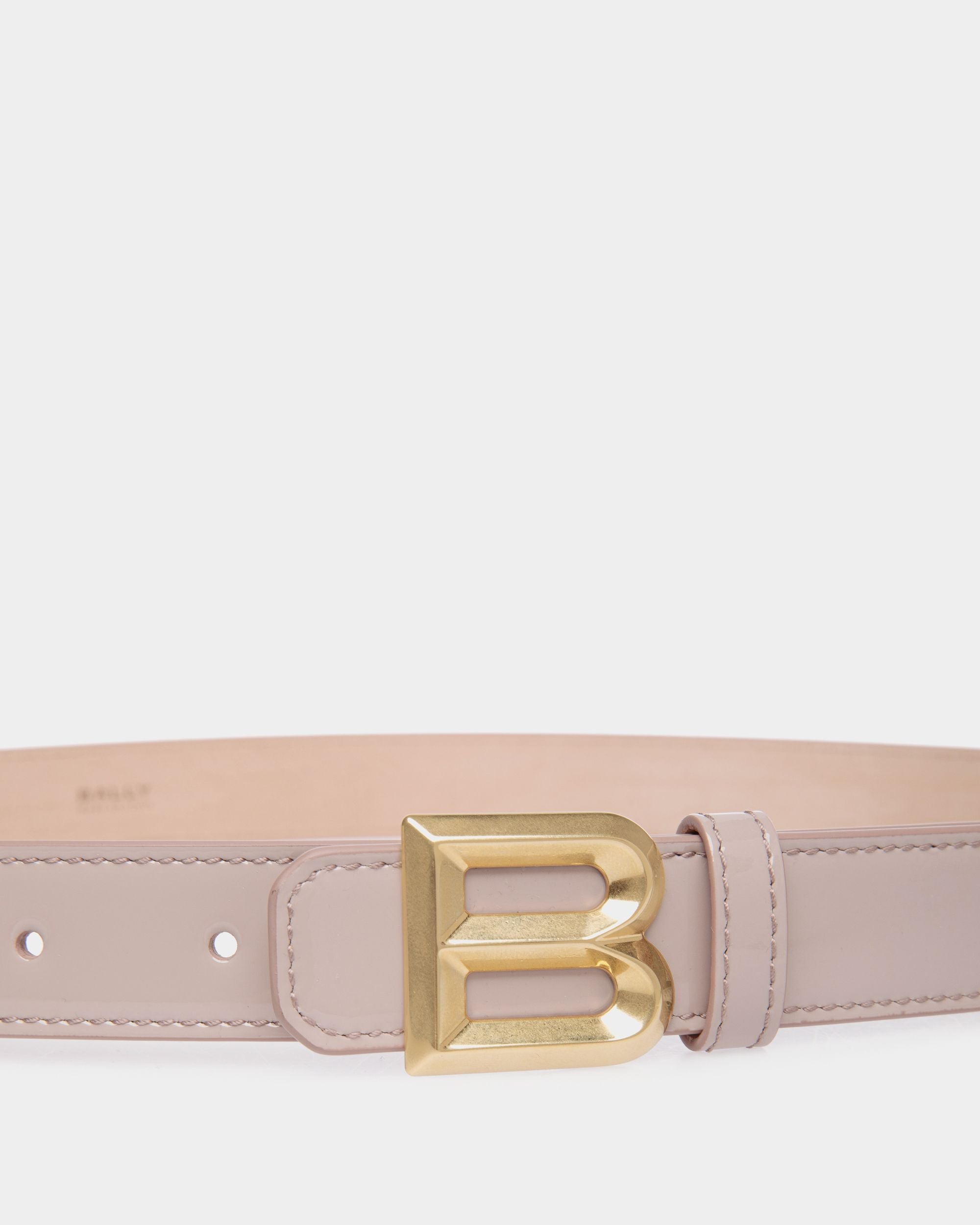 Cintura B Bold 25 mm In Pelle Verniciata Light Beige - Donna - Bally - 03
