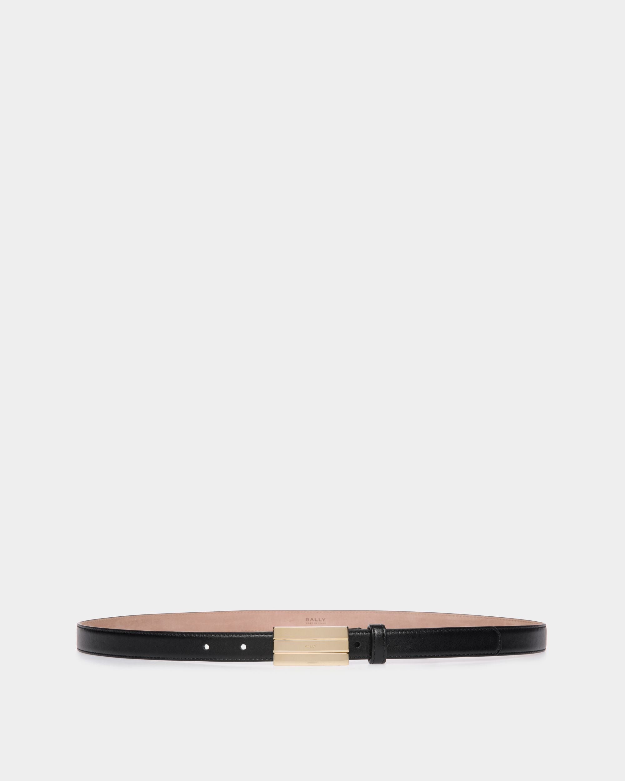 Cintura Ollam 20 mm In Pelle Nera - Donna - Bally - 01