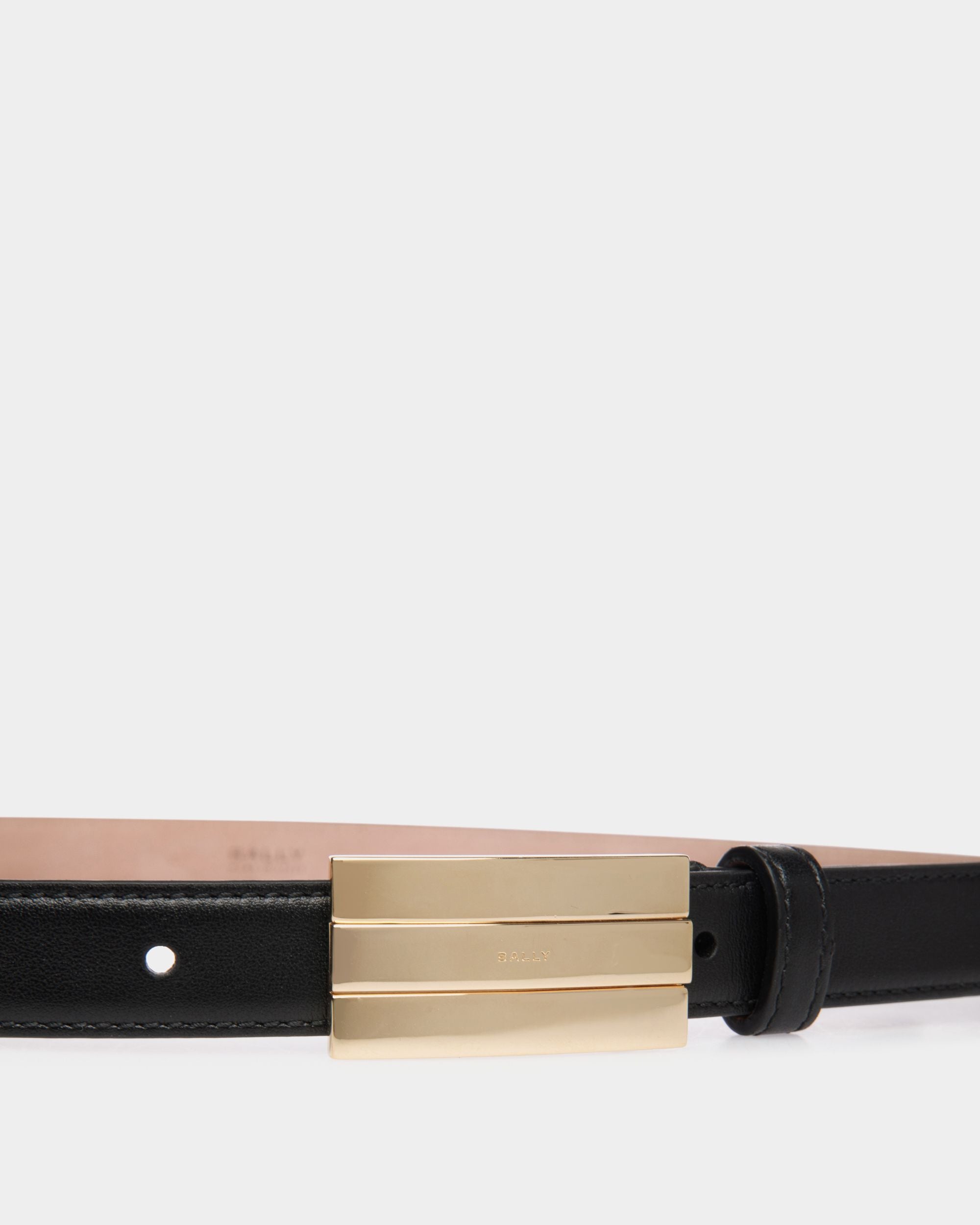 Cintura Ollam 20 mm In Pelle Nera - Donna - Bally - 03
