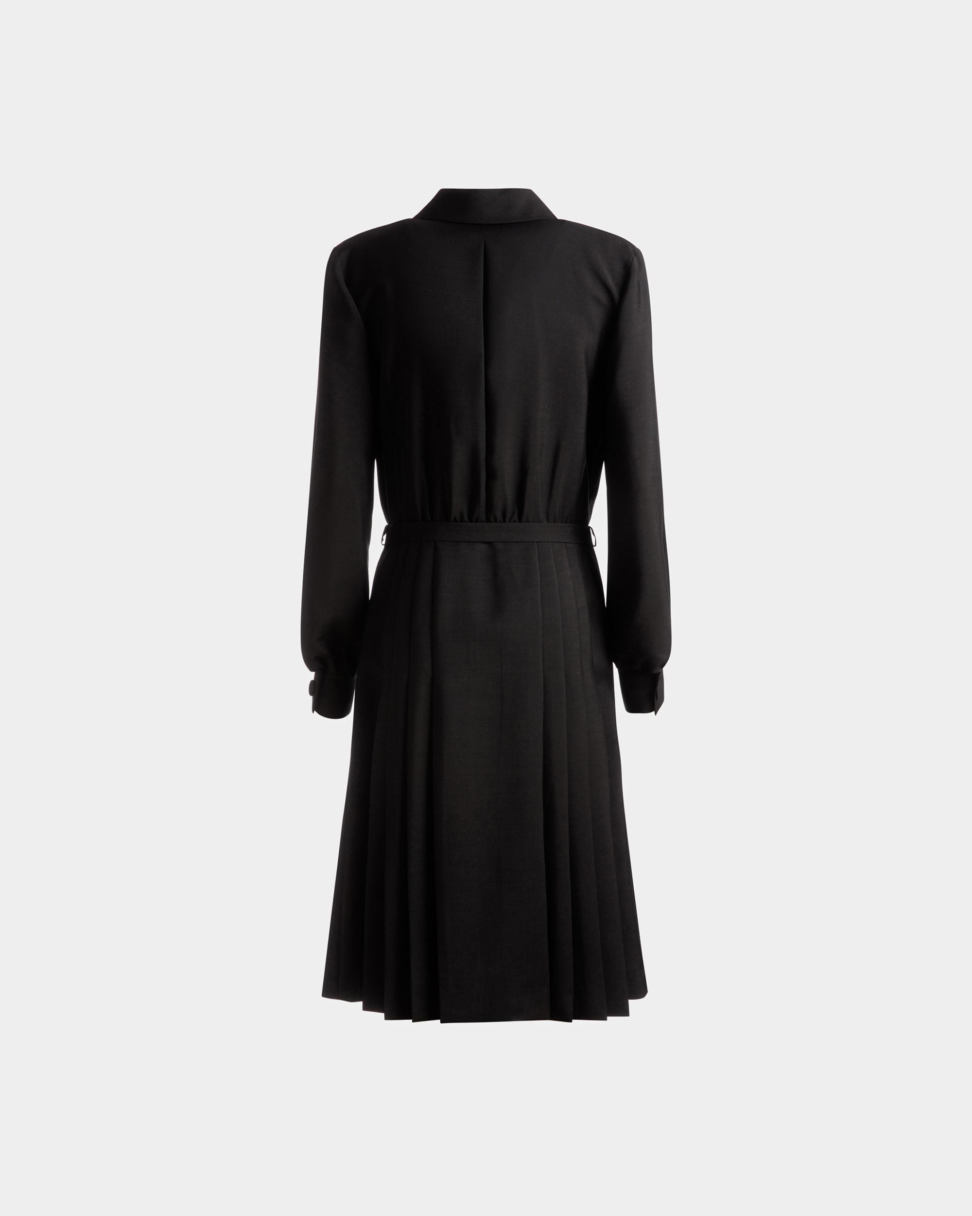 Abito Con Cintura Emblem In Misto Lana E Mohair Nero - Donna - Bally - 07