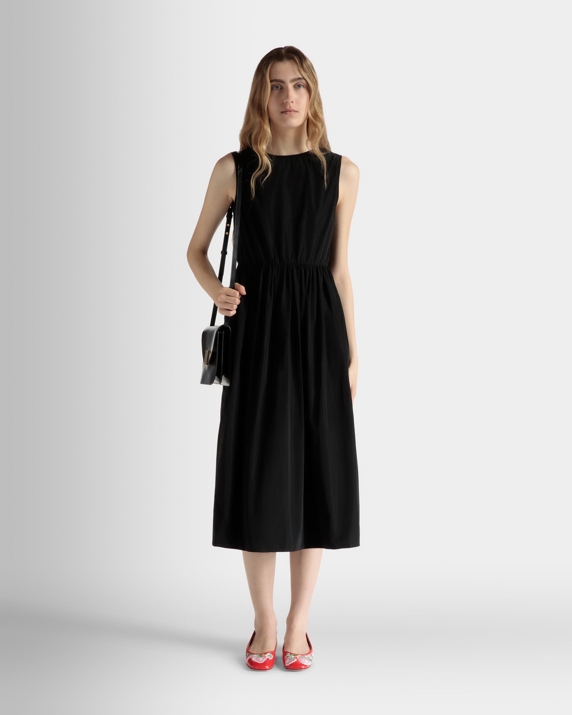 Abito Midi Smanicato In Duchesse Tecnico Nero - Donna - Bally - 02