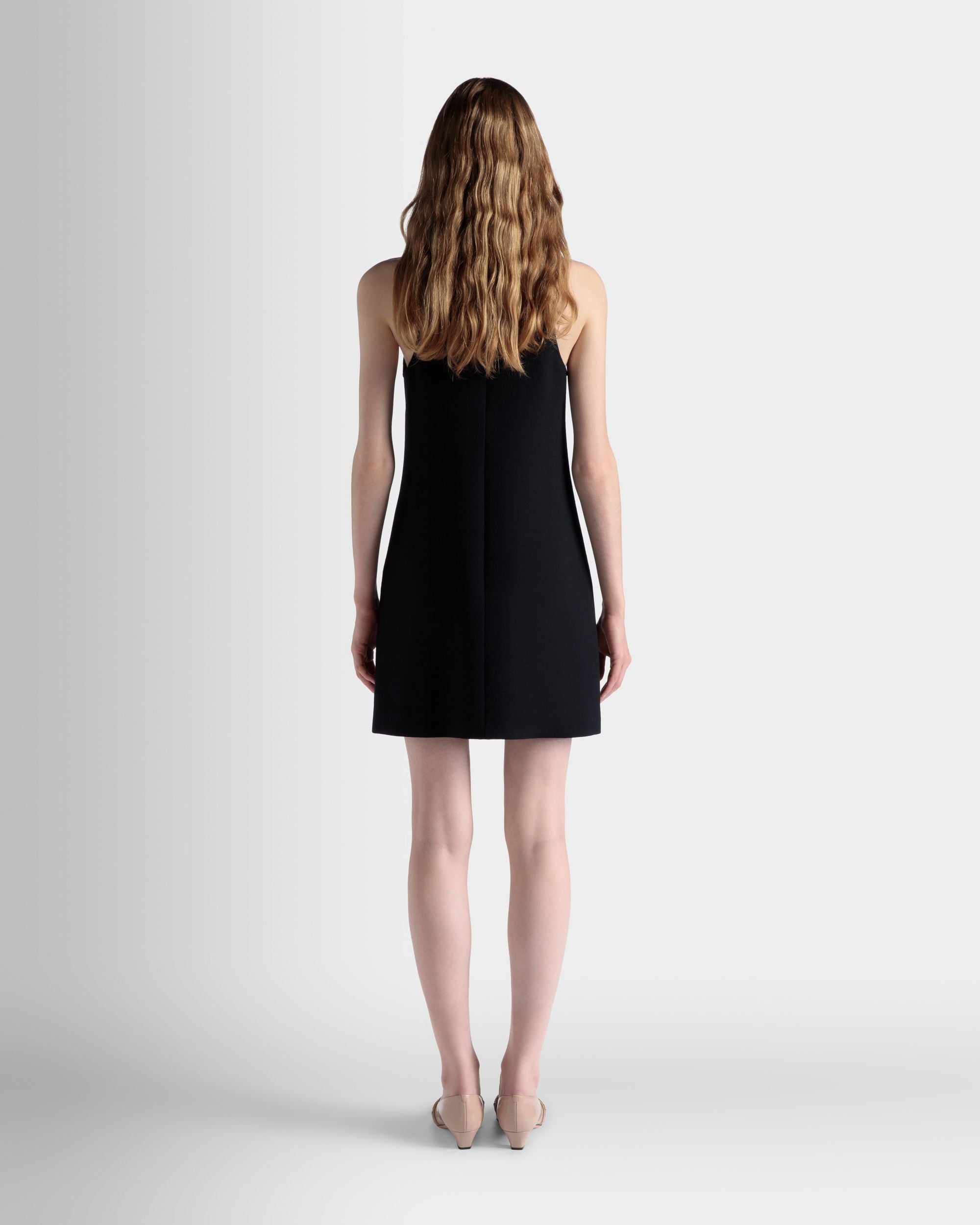 Mini Abito A Trapezio In Lana Navy Blue - Donna - Bally - 06