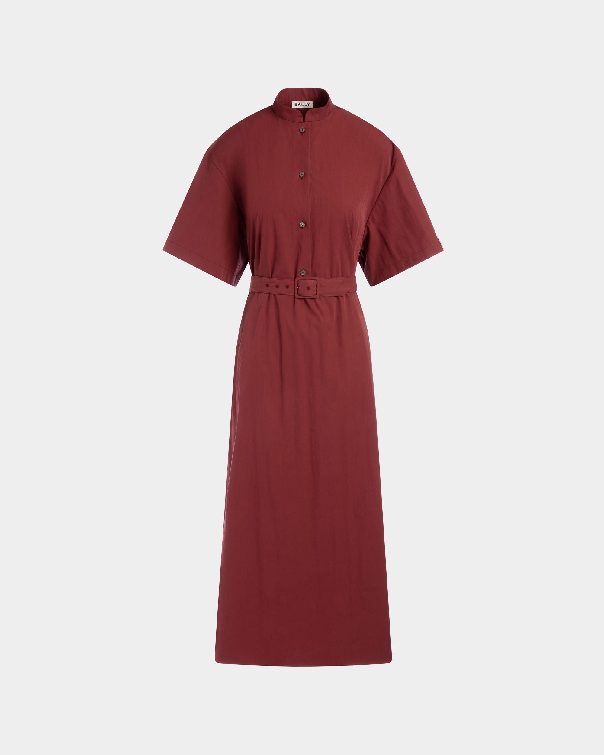 Abito Con Cintura In Popeline Di Misto Cotone Heritage Red - Donna - Bally - 01