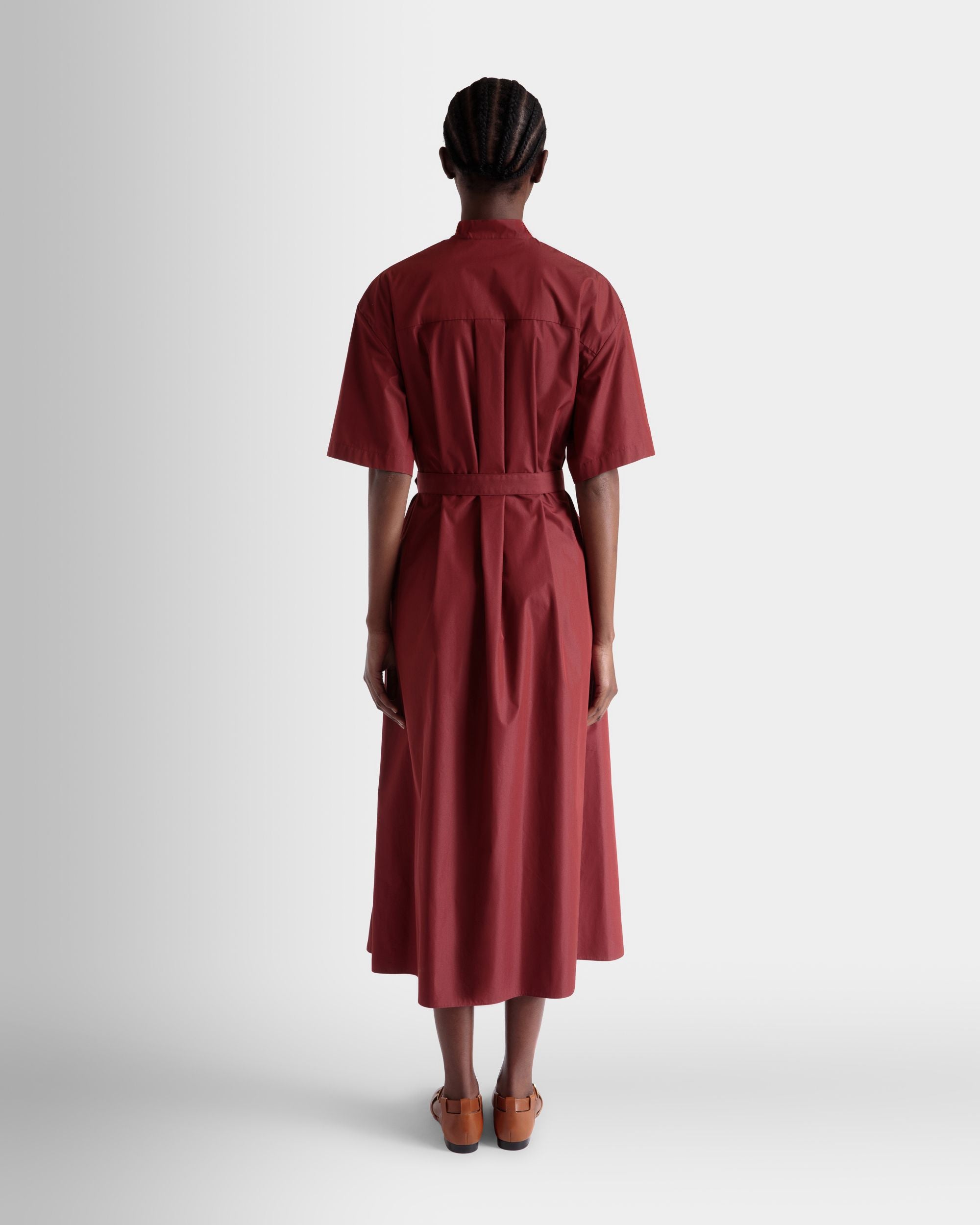 Abito Con Cintura In Popeline Di Misto Cotone Heritage Red - Donna - Bally - 05