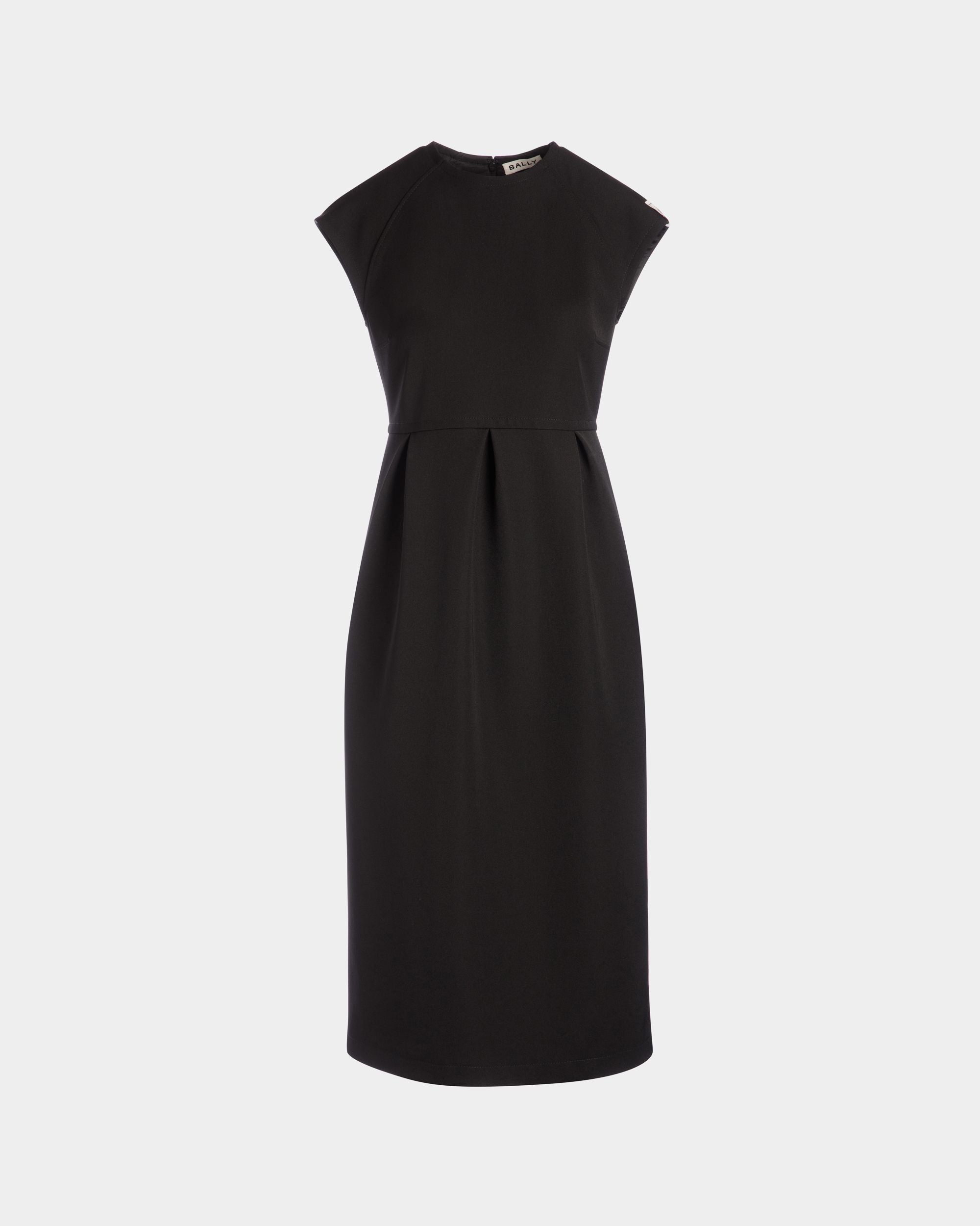 Abito Midi In Gabardine Di Nylon Nera - Donna - Bally - 01