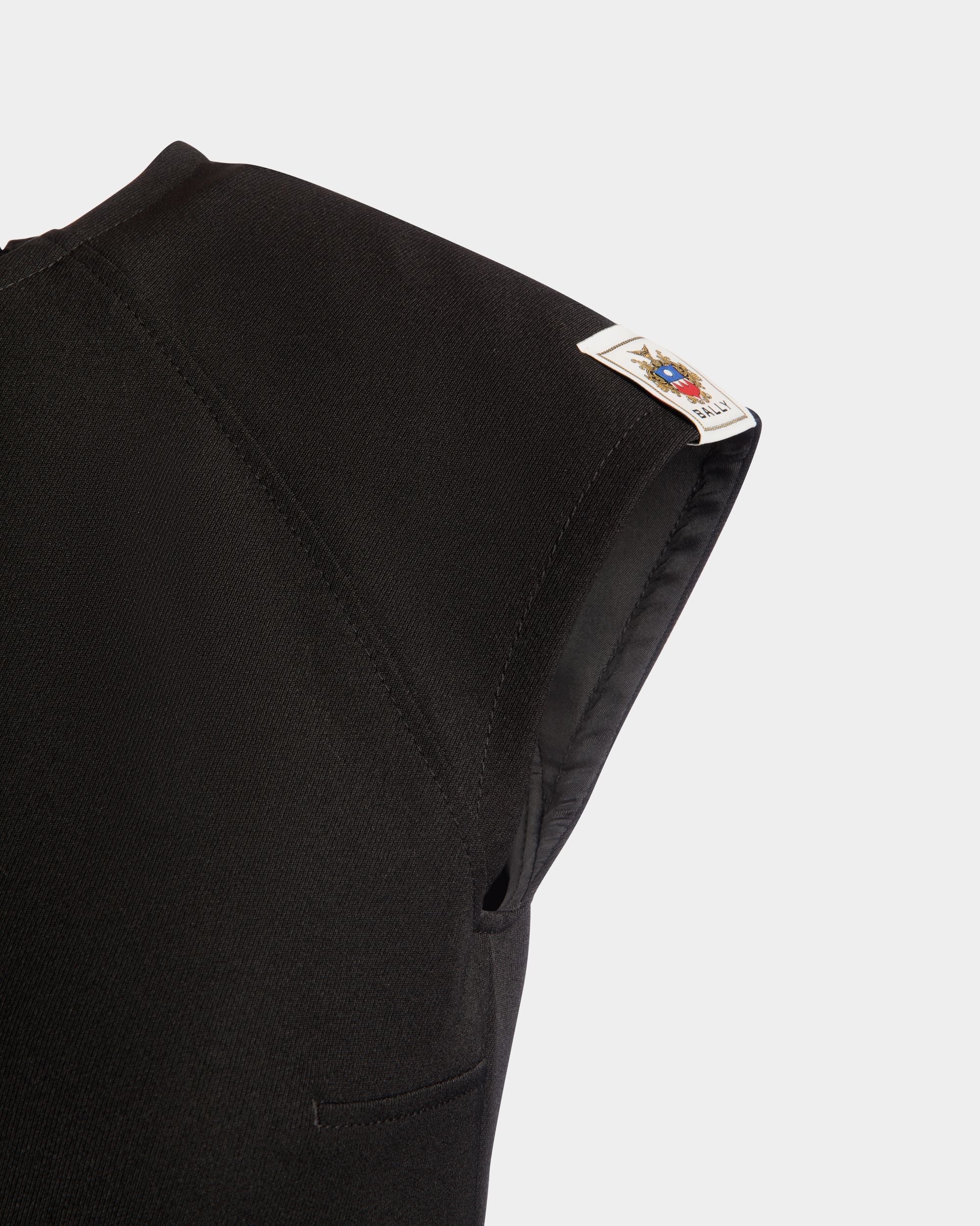 Abito Midi In Gabardine Di Nylon Nera - Donna - Bally - 03