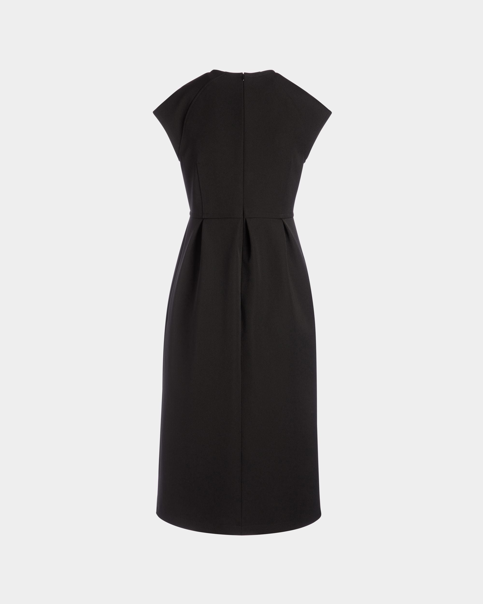 Abito Midi In Gabardine Di Nylon Nera - Donna - Bally - 06