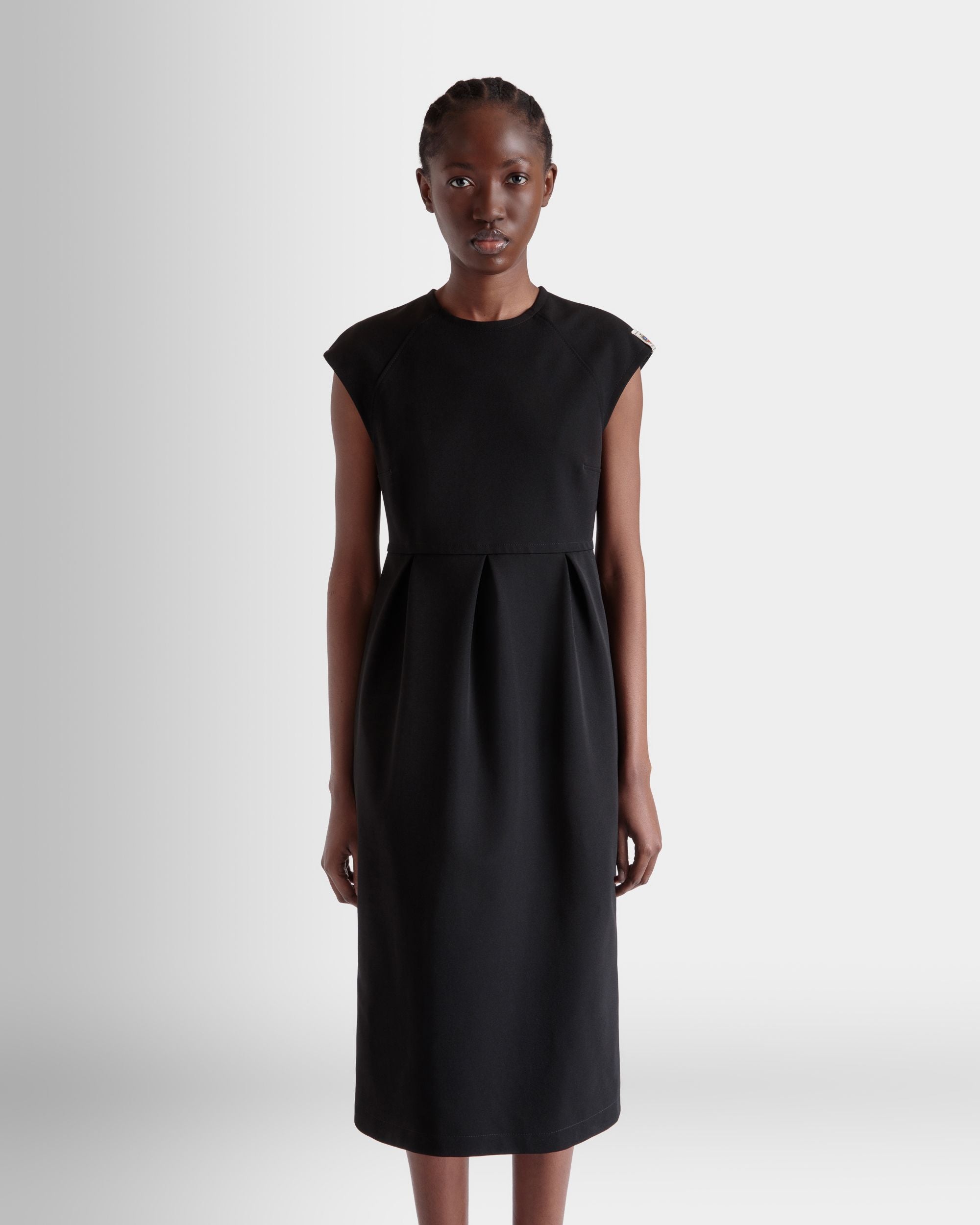 Abito Midi In Gabardine Di Nylon Nera - Donna - Bally - 07