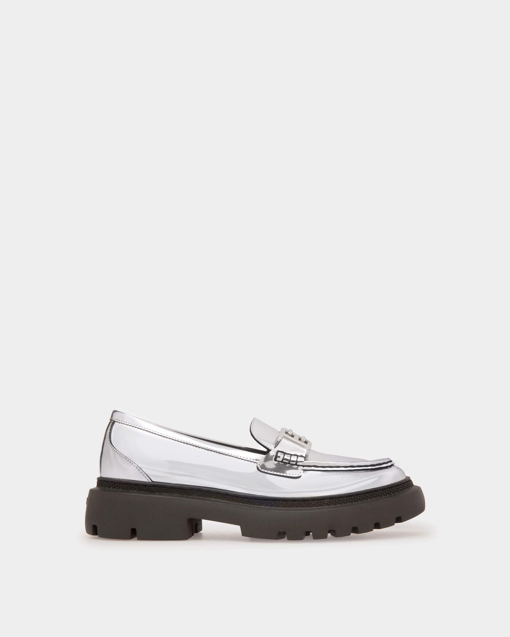 Gioia Flat Mocassini In Pelle Argento - Donna - Bally - 01