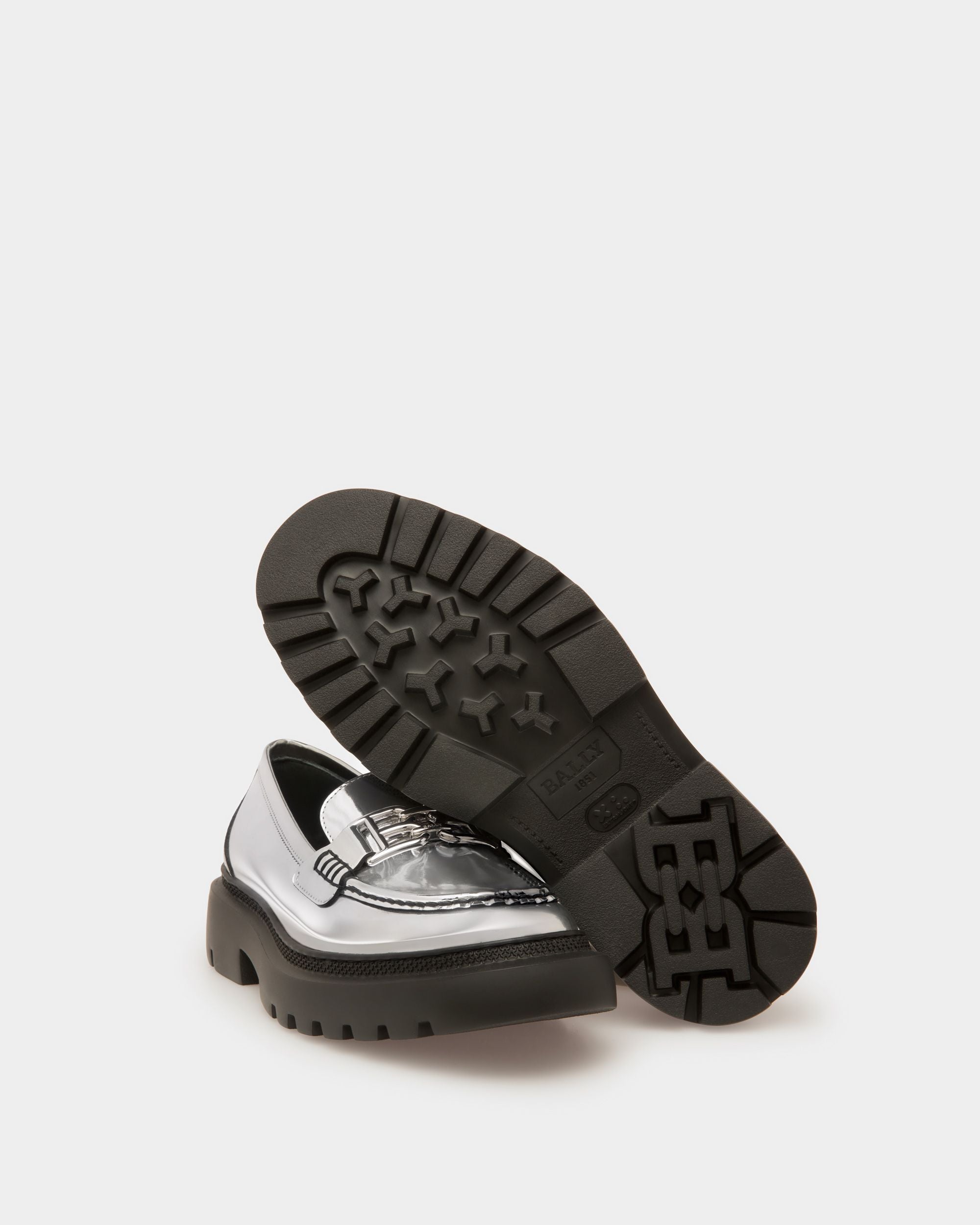 Gioia Flat Mocassini In Pelle Argento - Donna - Bally - 02