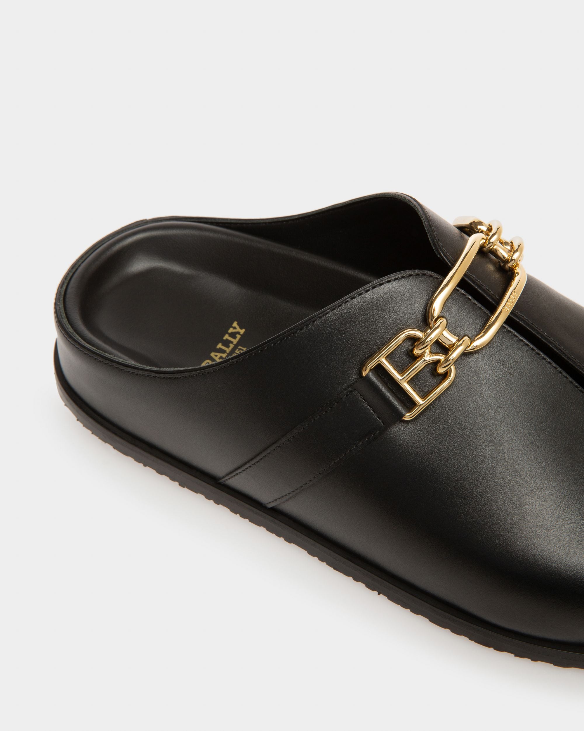 Francine Slipper In Pelle Nera - Donna - Bally - 06
