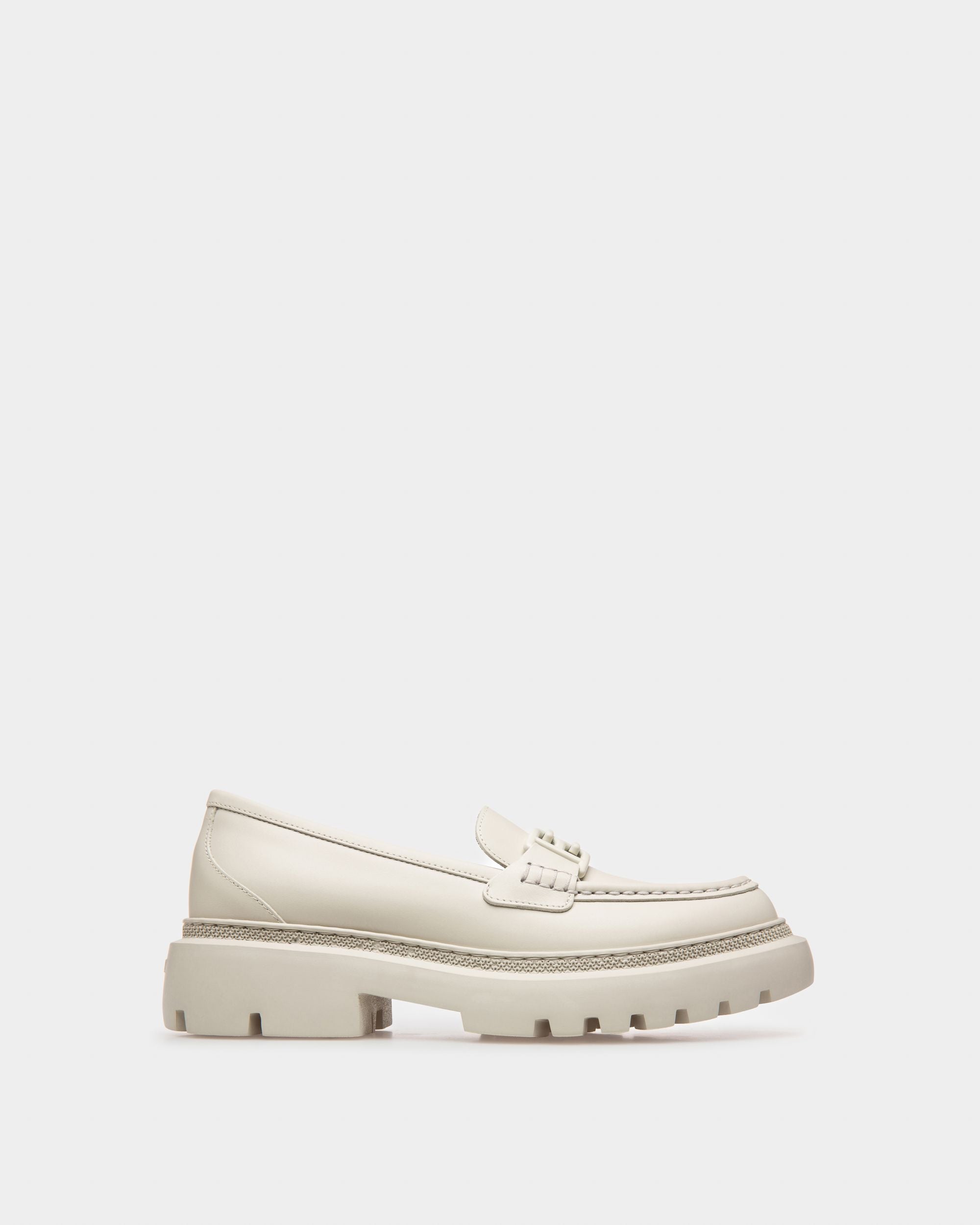 Gioia Flat Mocassini In Pelle Color Bianco Polvere - Donna - Bally - 01