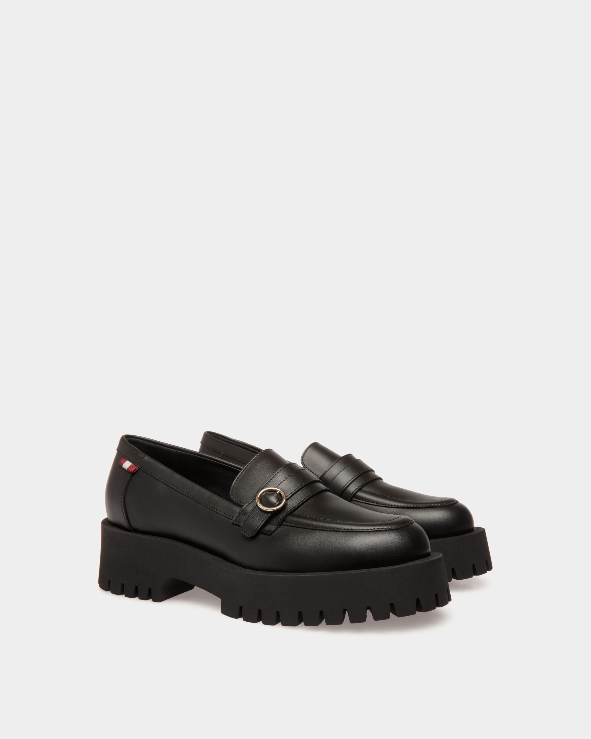 Moccassin In Black Leather - Donna - Bally - 02