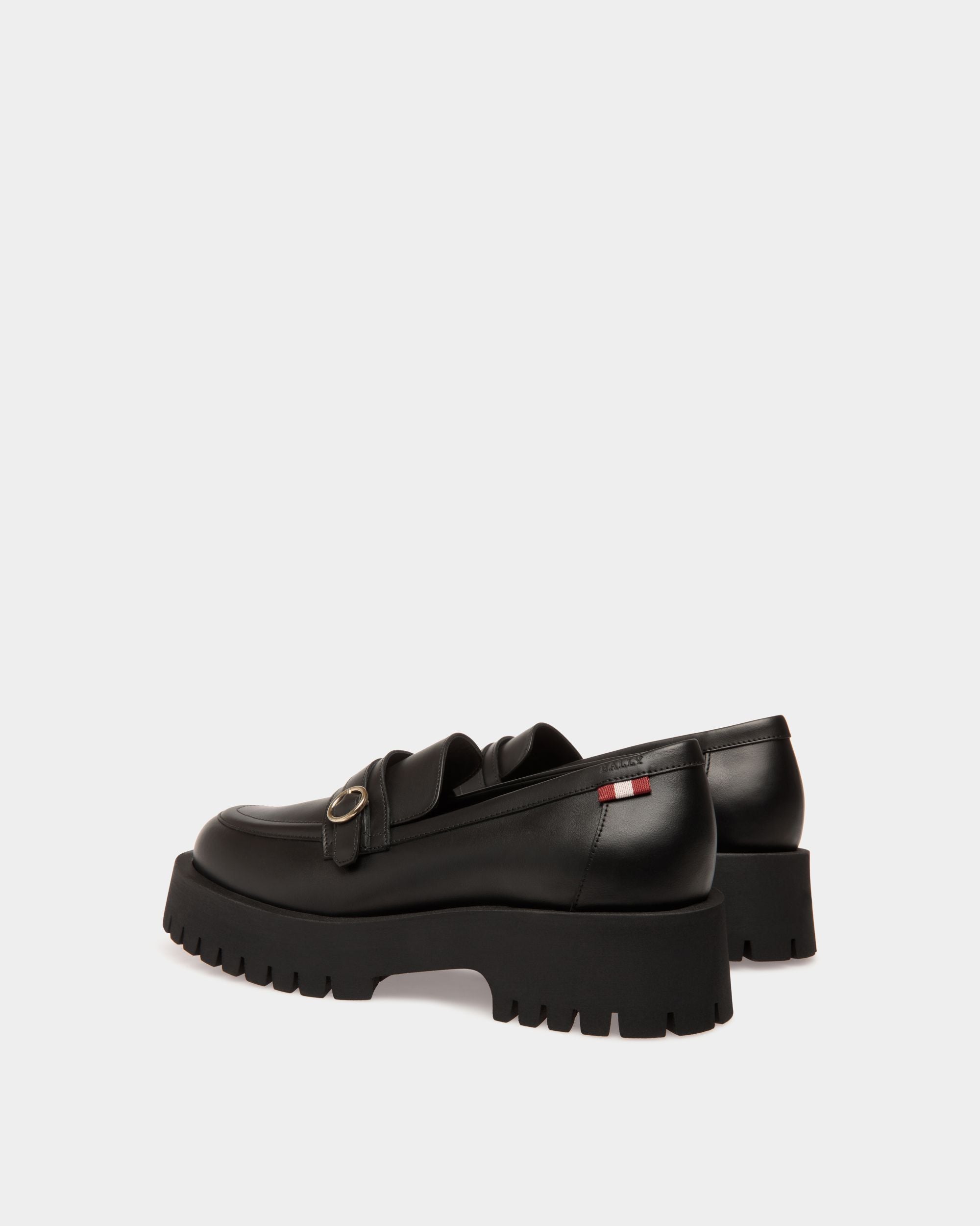 Moccassin In Black Leather - Donna - Bally - 03