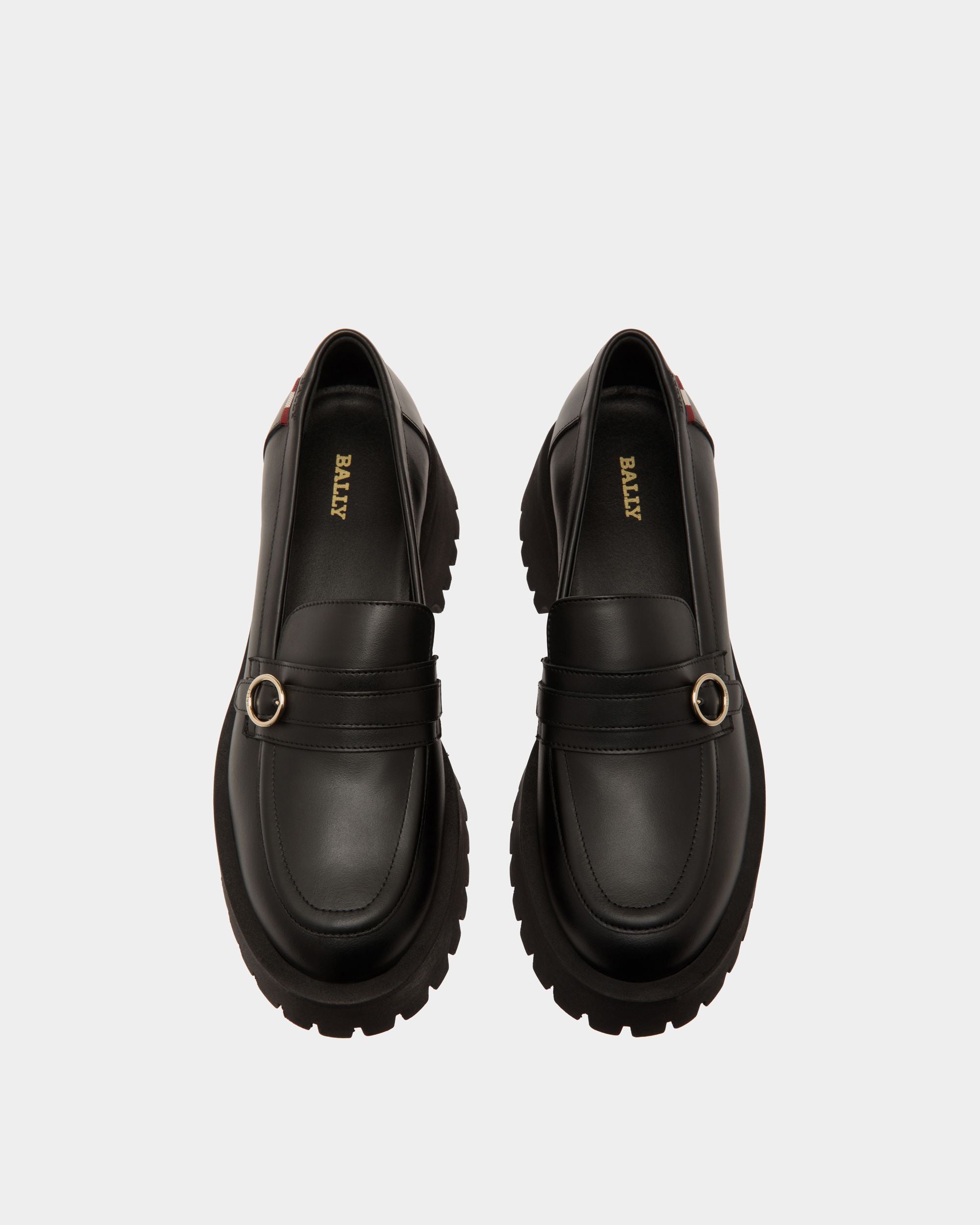 Moccassin In Black Leather - Donna - Bally - 04