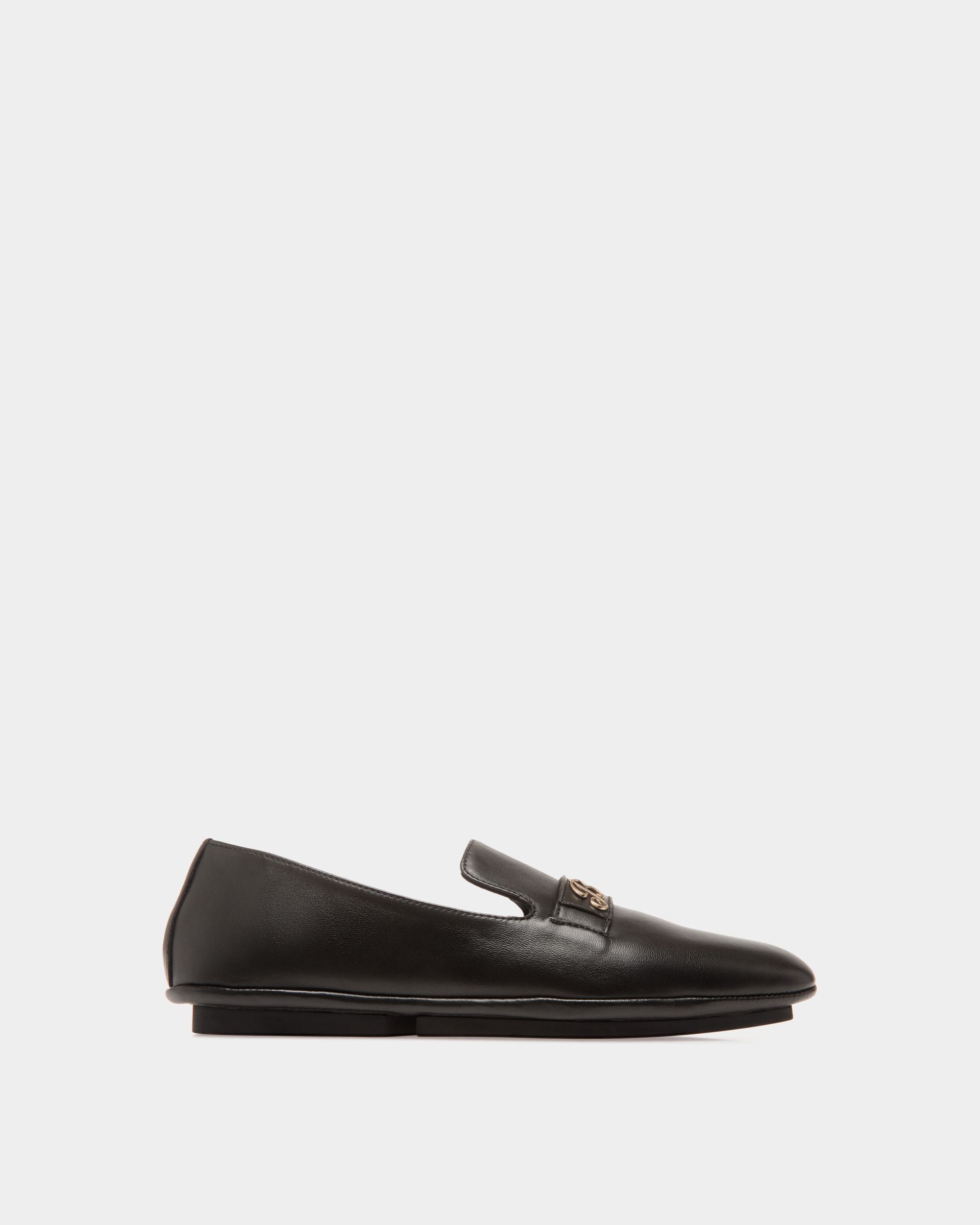 Slipper In Pelle Nera - Donna - Bally - 01