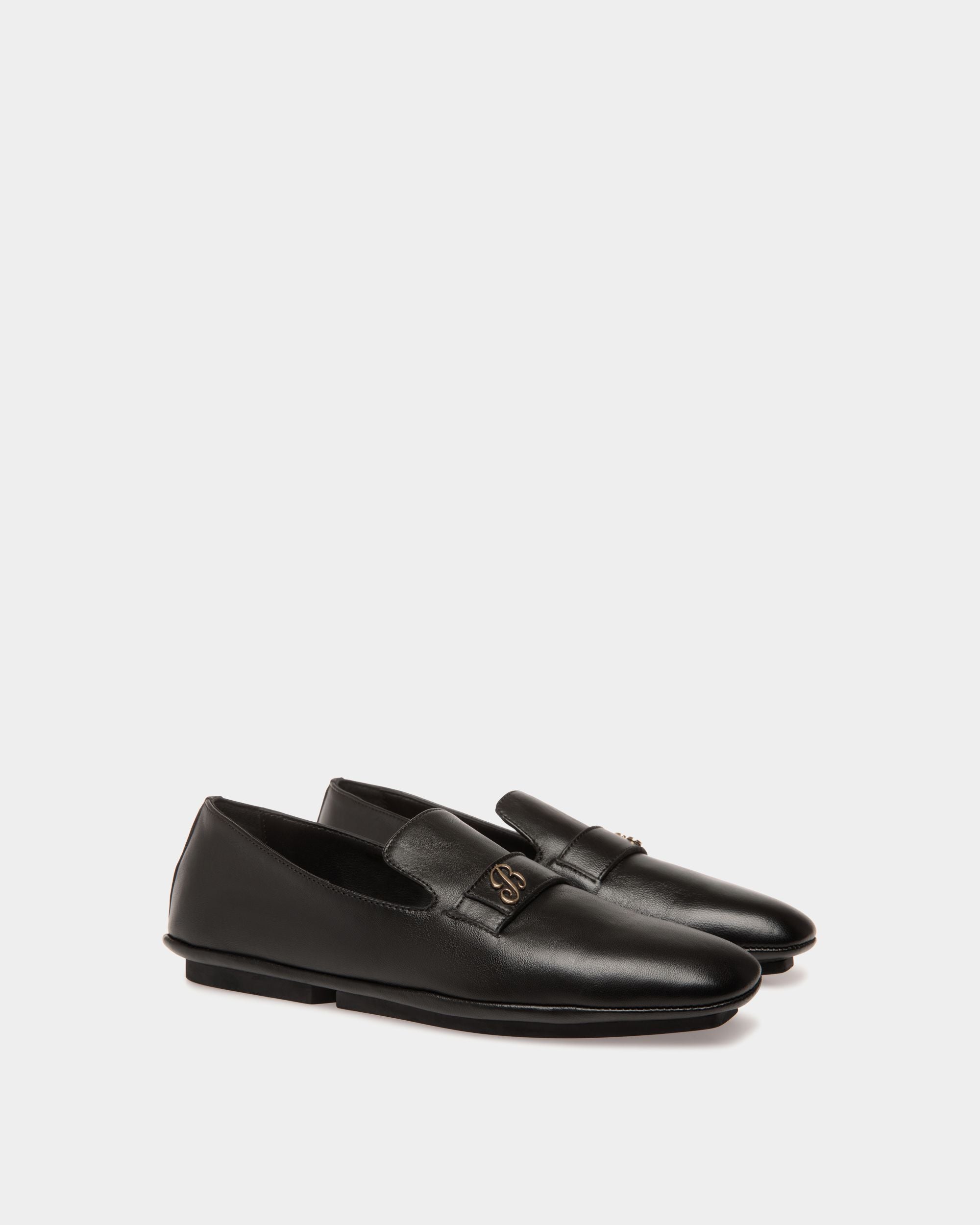 Slipper In Pelle Nera - Donna - Bally - 02