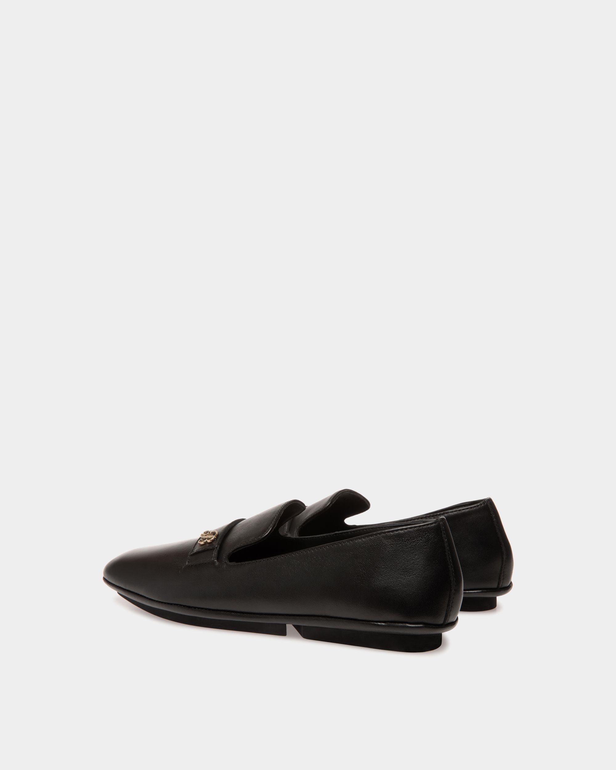 Slipper In Pelle Nera - Donna - Bally - 03
