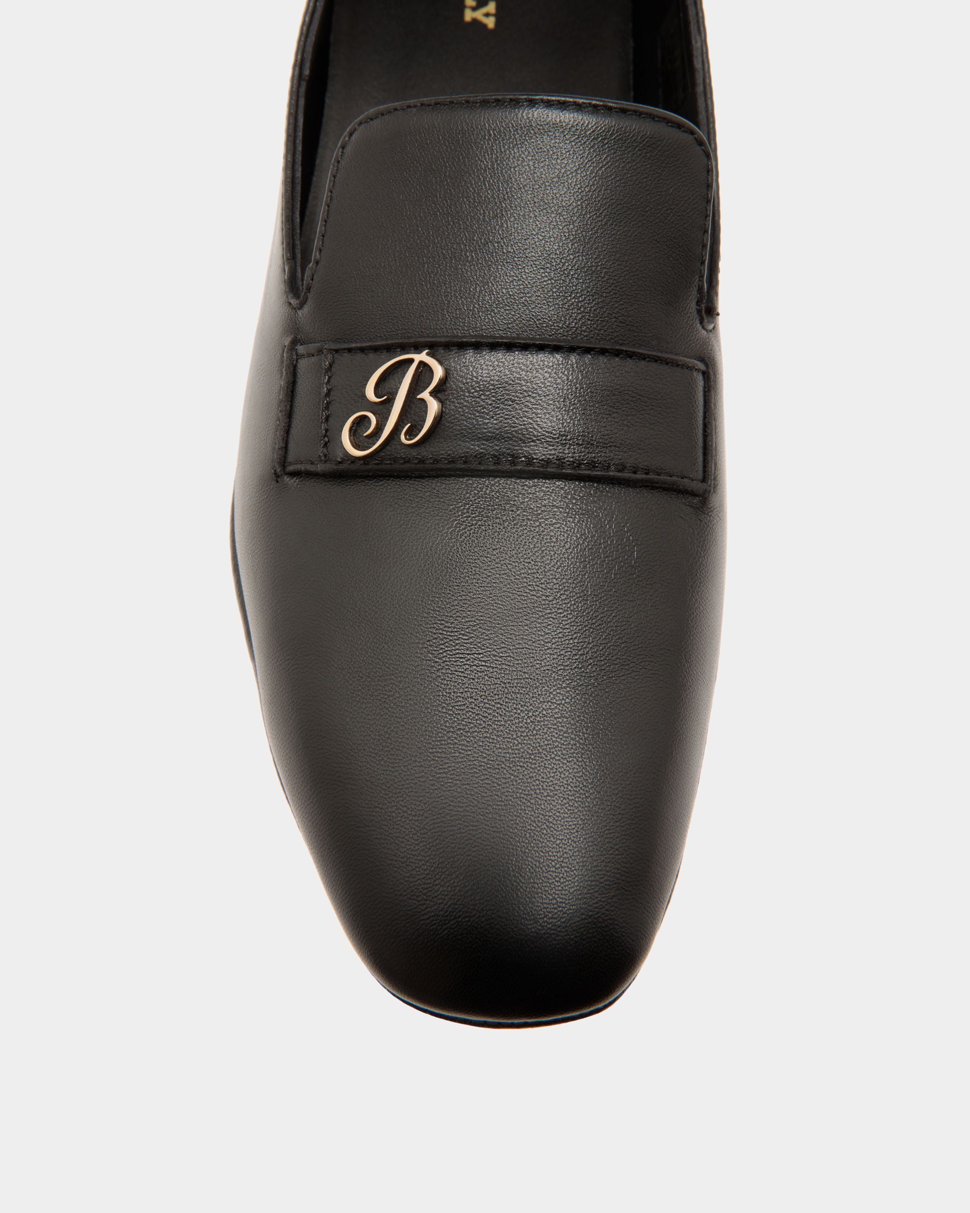 Slipper In Pelle Nera - Donna - Bally - 05