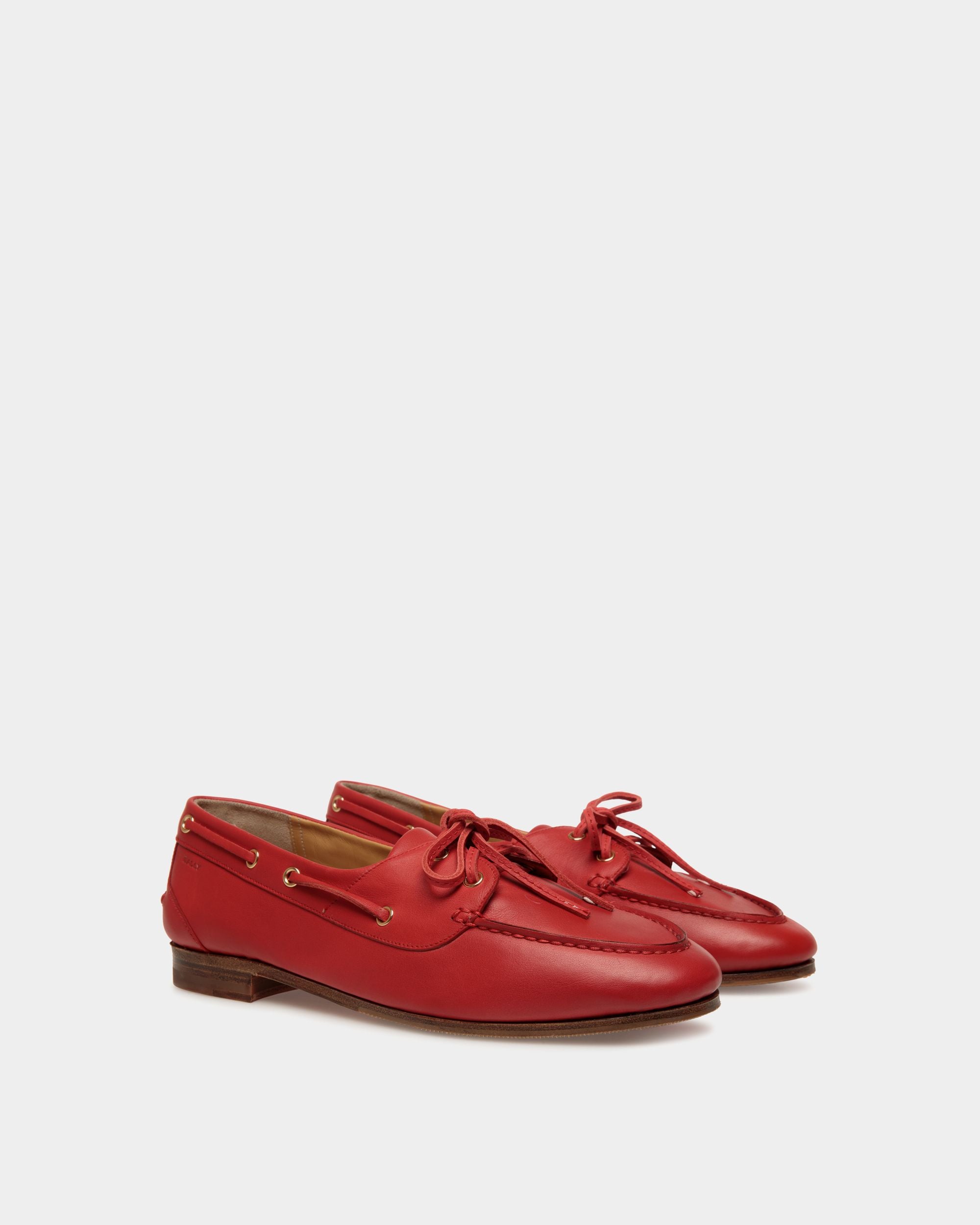 Mocassino Plume In Pelle Rossa - Donna - Bally - 02
